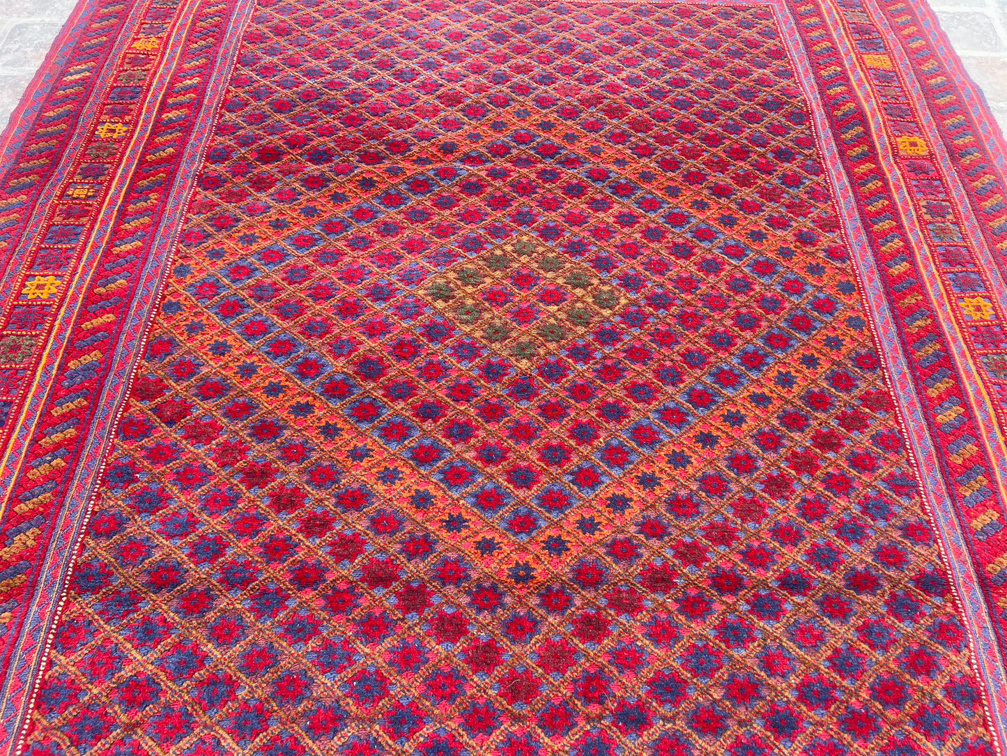 Handmade Afghan Tribal Meshwani Rug 187 CM x 158 CM( KAB# 10495 )