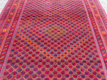Handmade Afghan Tribal Meshwani Rug 187 CM x 158 CM( KAB# 10495 )