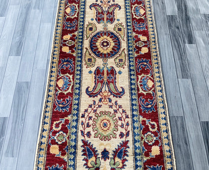 Handmade Afghan Chobi Hallway Runner Rug 304CM x 83CM ( SS#31).