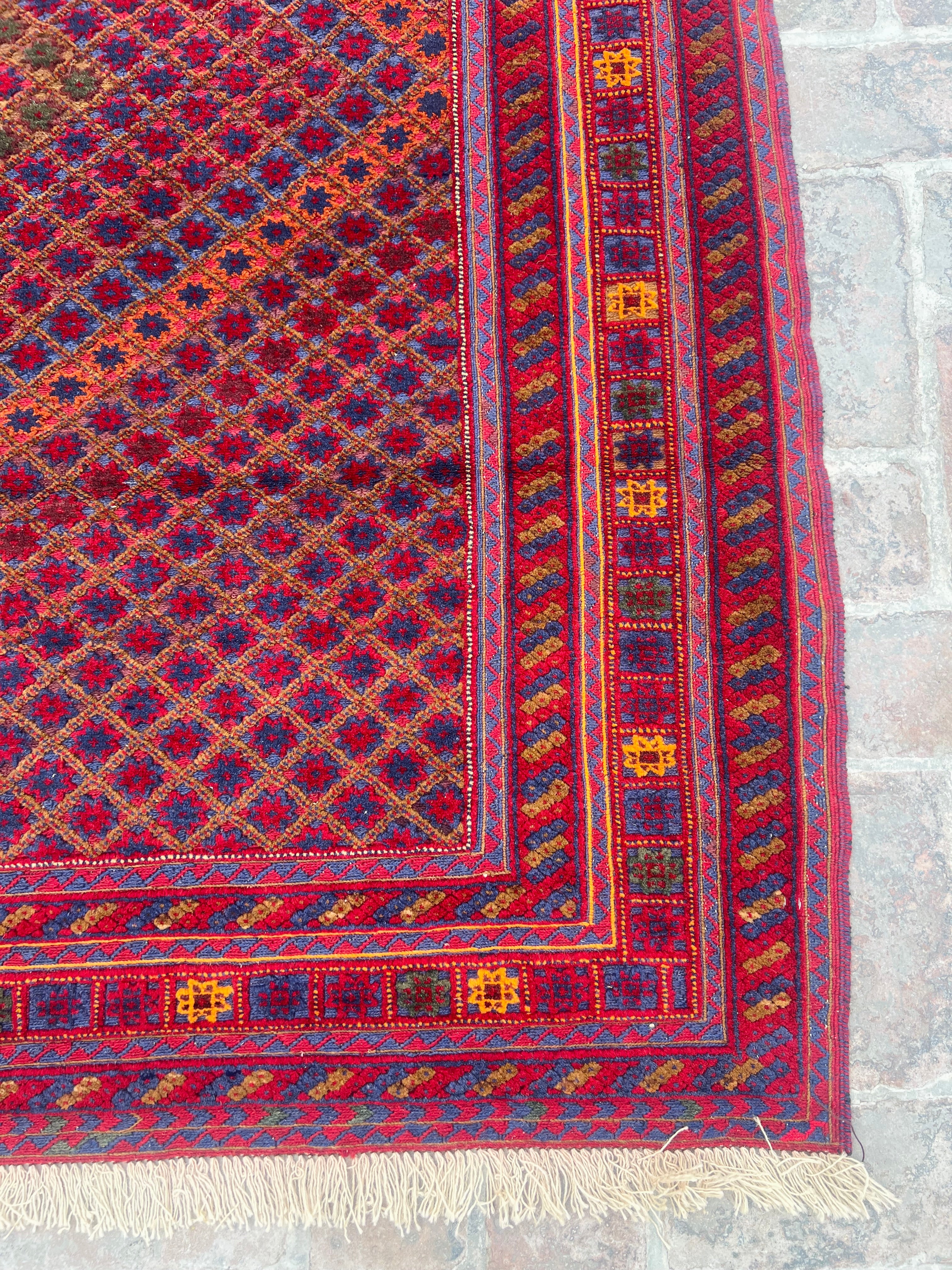 Handmade Afghan Tribal Meshwani Rug 187 CM x 158 CM KAB# 10495