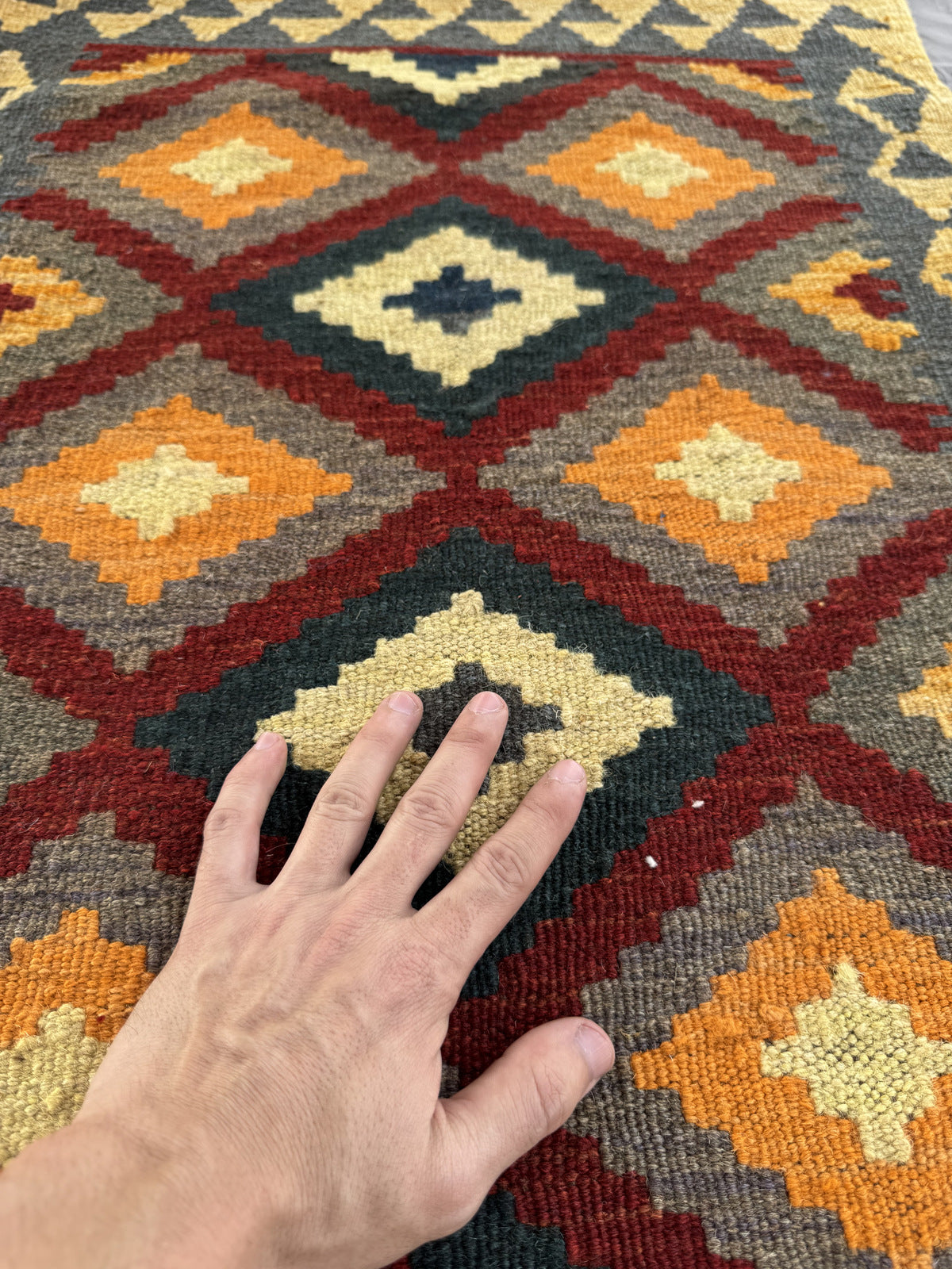 Handmade Afghan Kilim Rug 90 CM x 63 CM Sk#1466