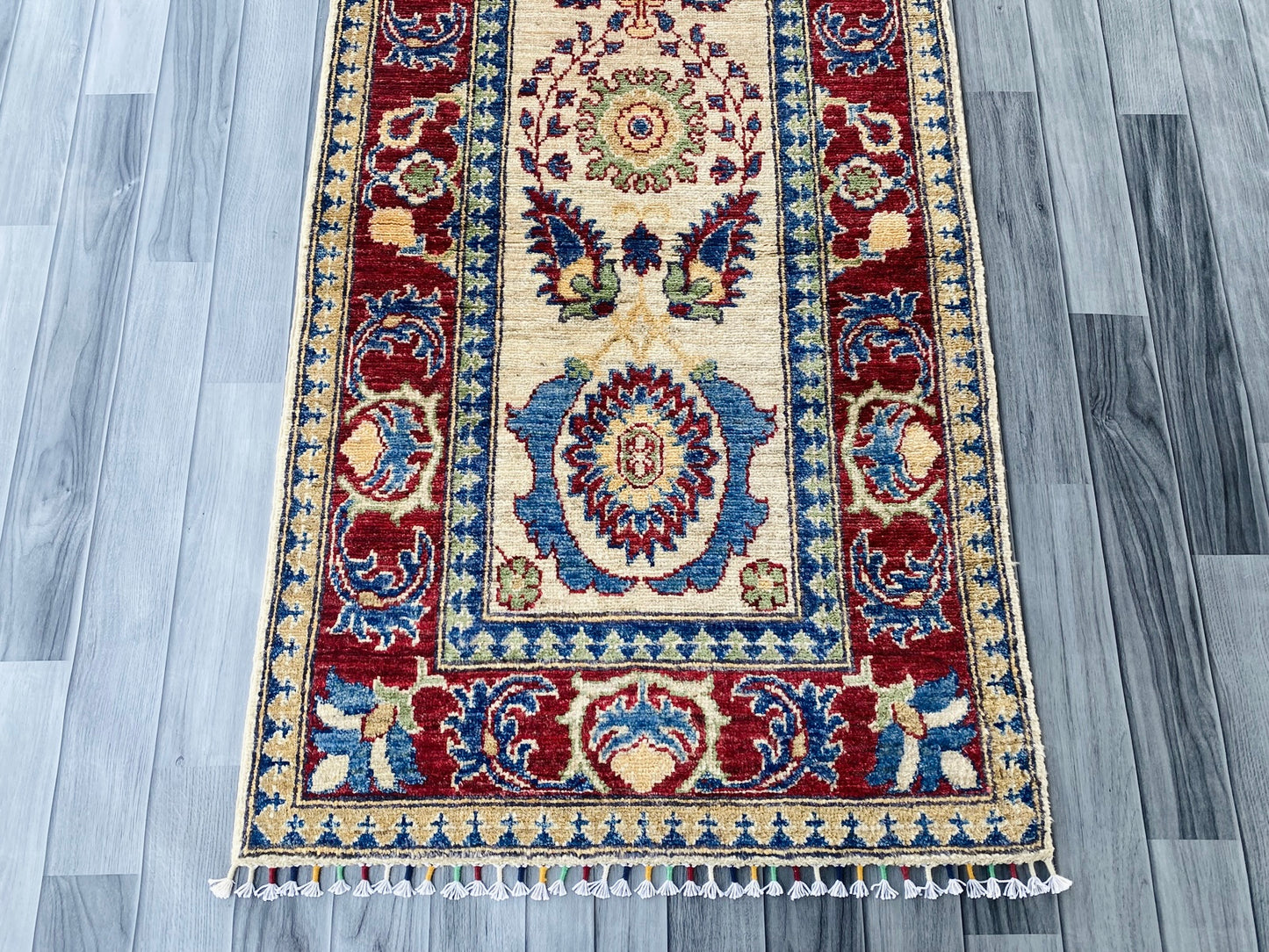 Handmade Afghan Chobi Hallway Runner Rug 304CM x 83CM ( SS#31).