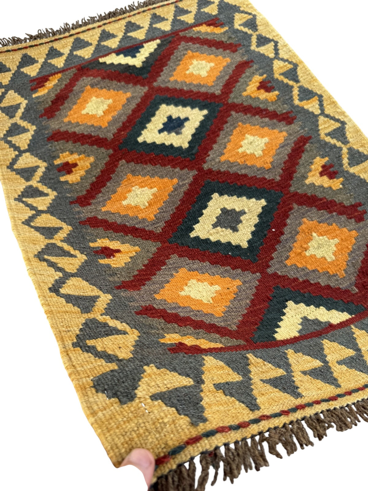 Handmade Afghan Kilim Rug 90 CM x 63 CM Sk#1466