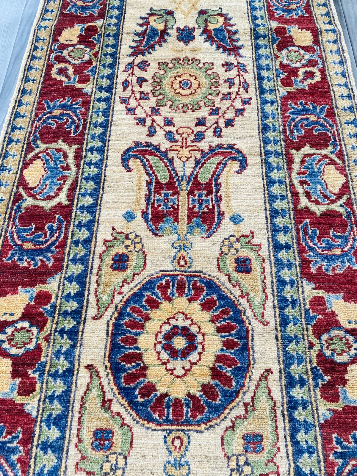 Handmade Afghan Chobi Hallway Runner Rug 304CM x 83CM ( SS#31).