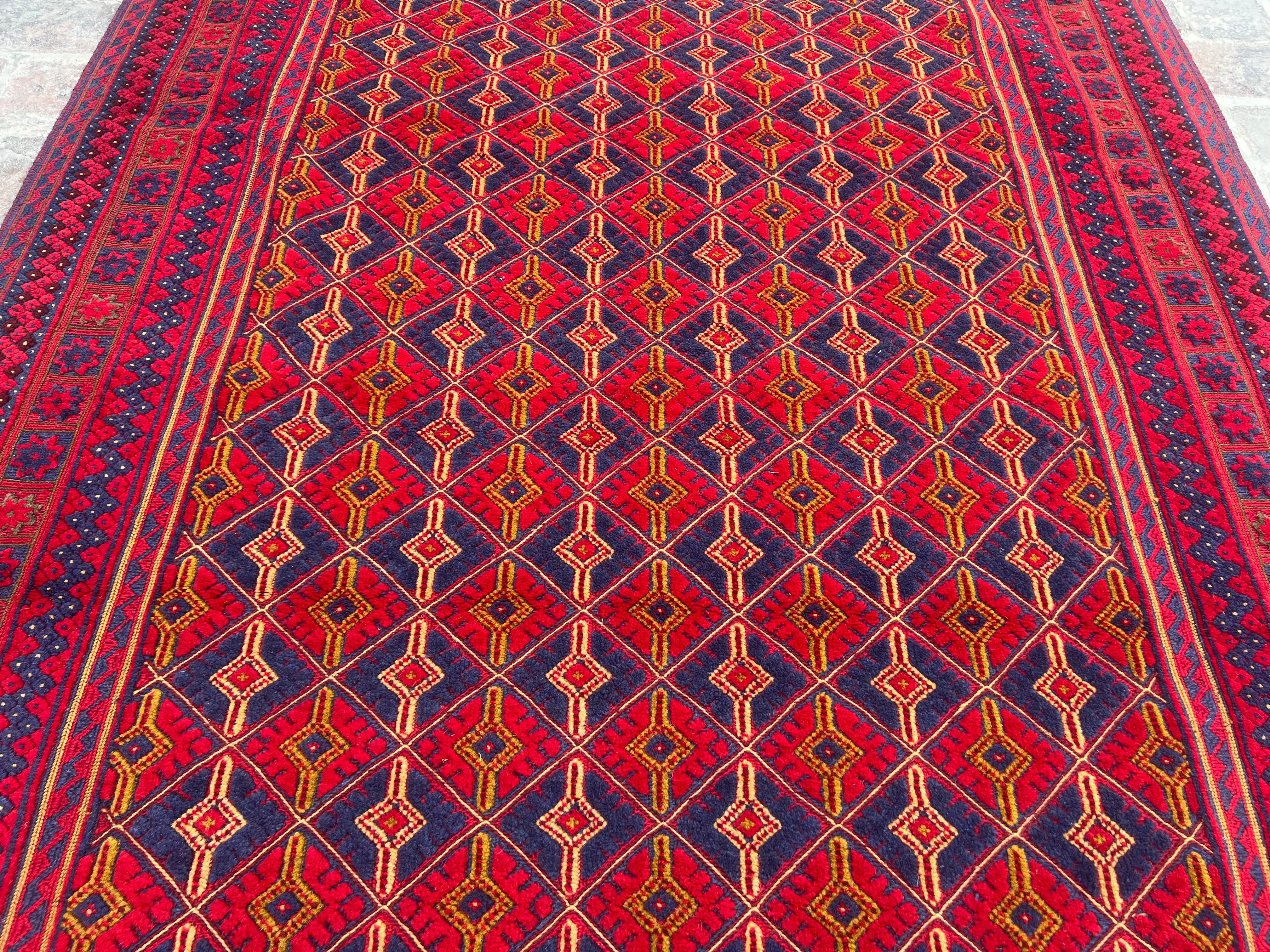 Handmade Afghan Tribal Meshwani Rug 200 CM x 152 CM KAB# 10399
