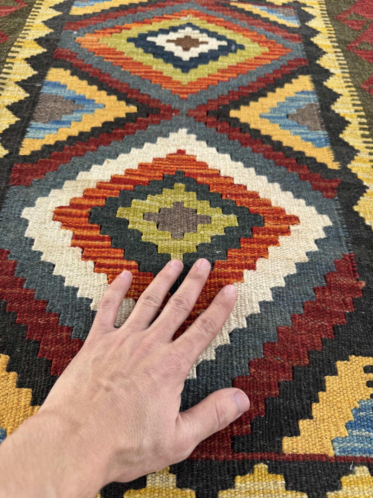 Handmade Afghan Kilim Rug 88 CM x 64 CM Sk#1465