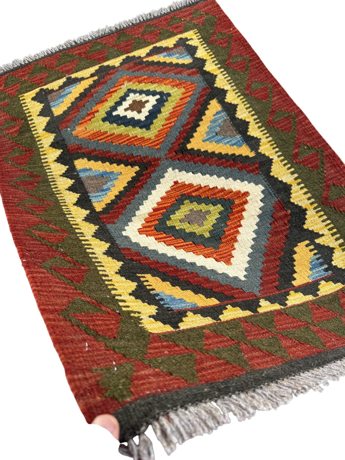 Handmade Afghan Kilim Rug 88 CM x 64 CM Sk#1465