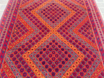 Handmade Afghan Tribal Meshwani Rug 200 CM x151 CM( KAB# 10383 )