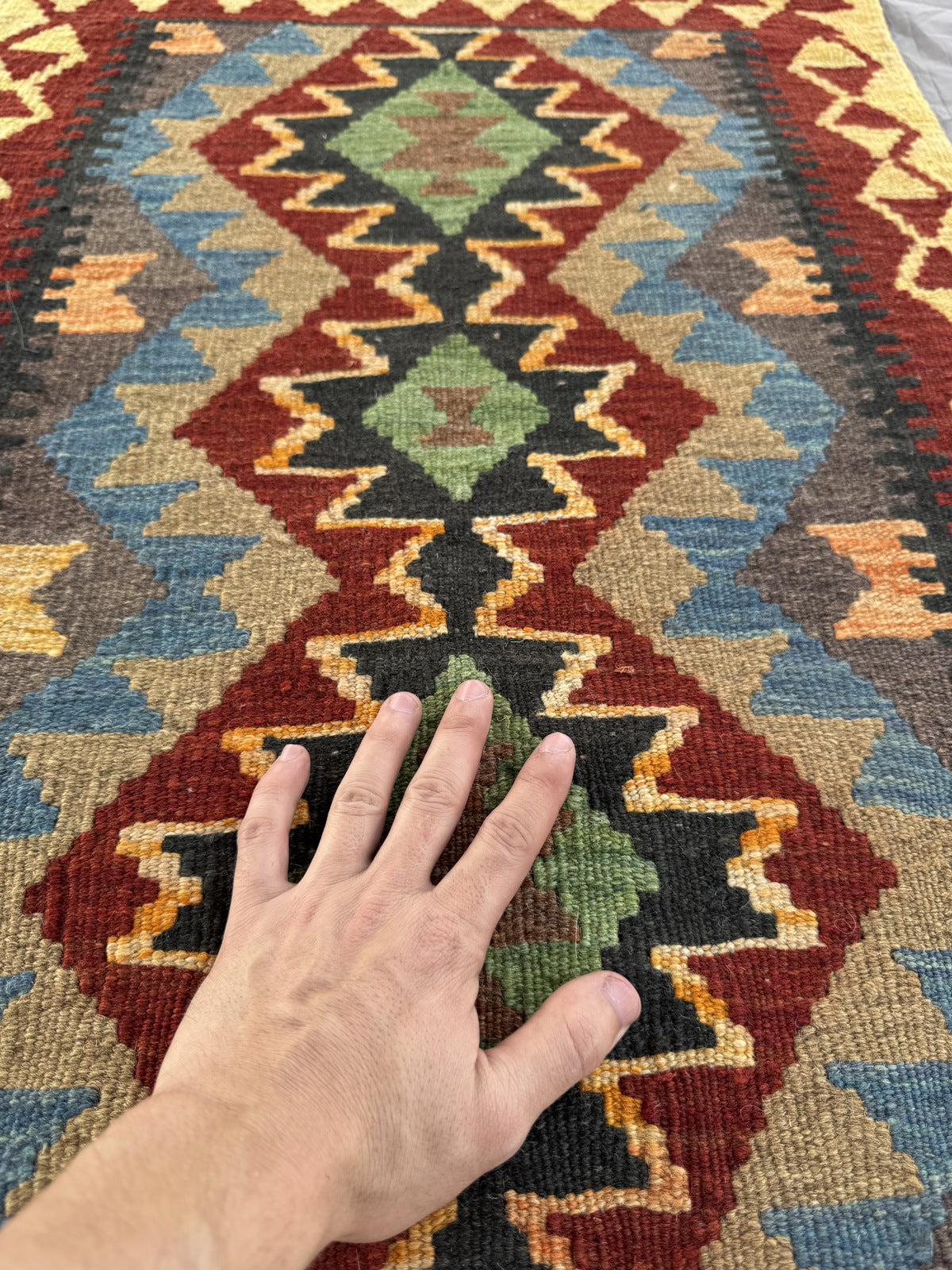 Handmade Afghan Kilim Rug 93 CM x 64 CM Sk#1464