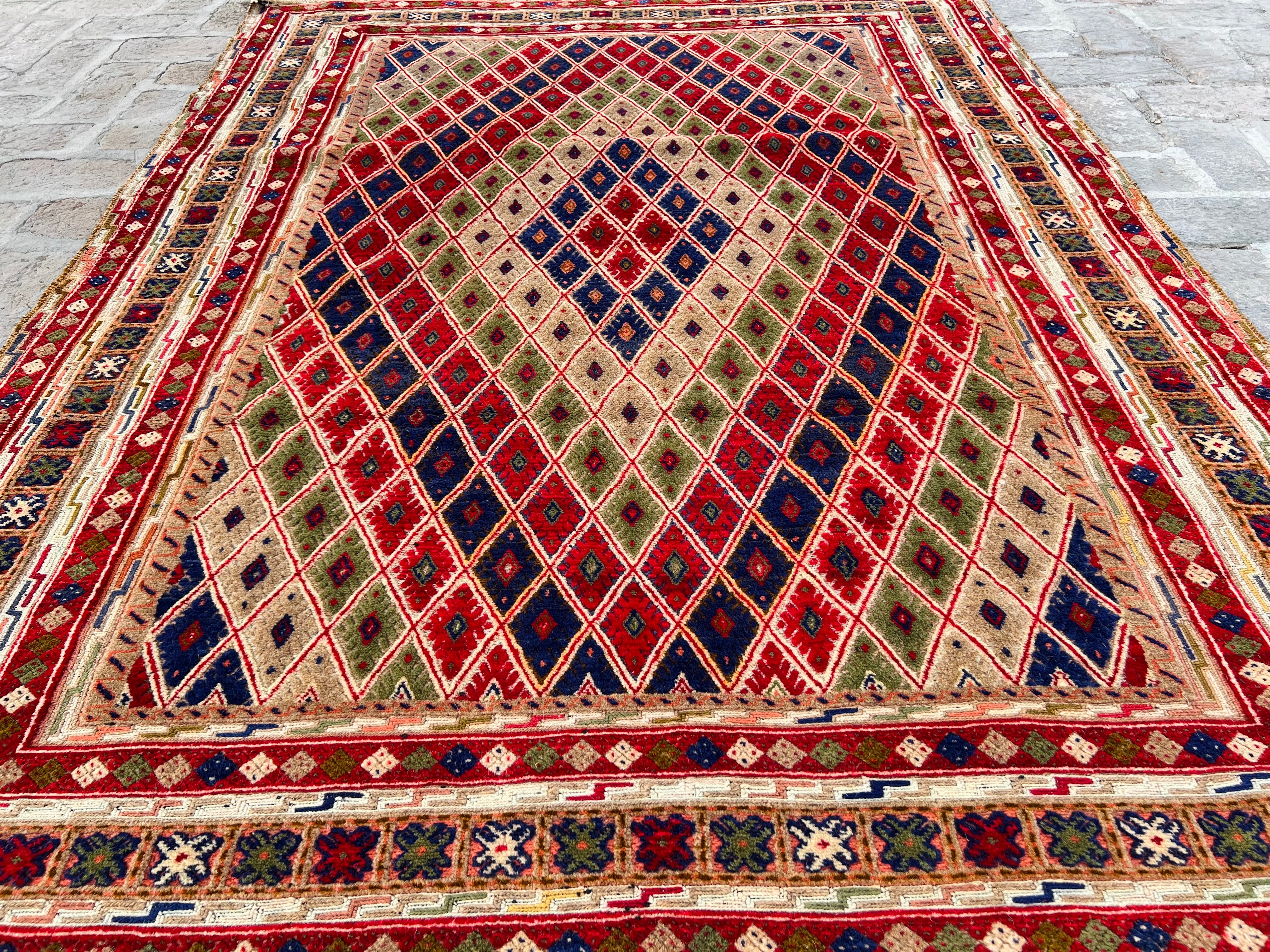 Handmade Afghan Tribal Meshwani Rug 201 CM x156 CM KAB#10084