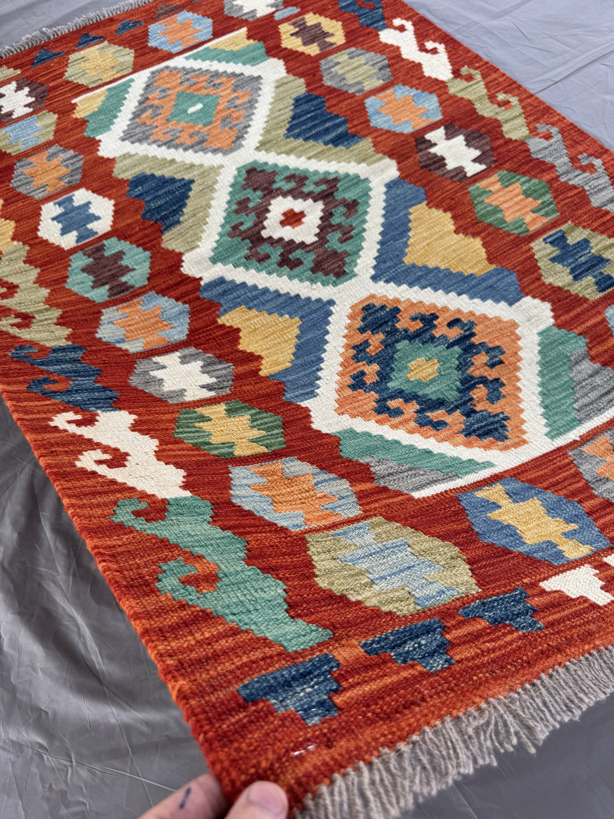 Handmade Afghan Kilim Rug 150 CM x 102 CM Sk#1452