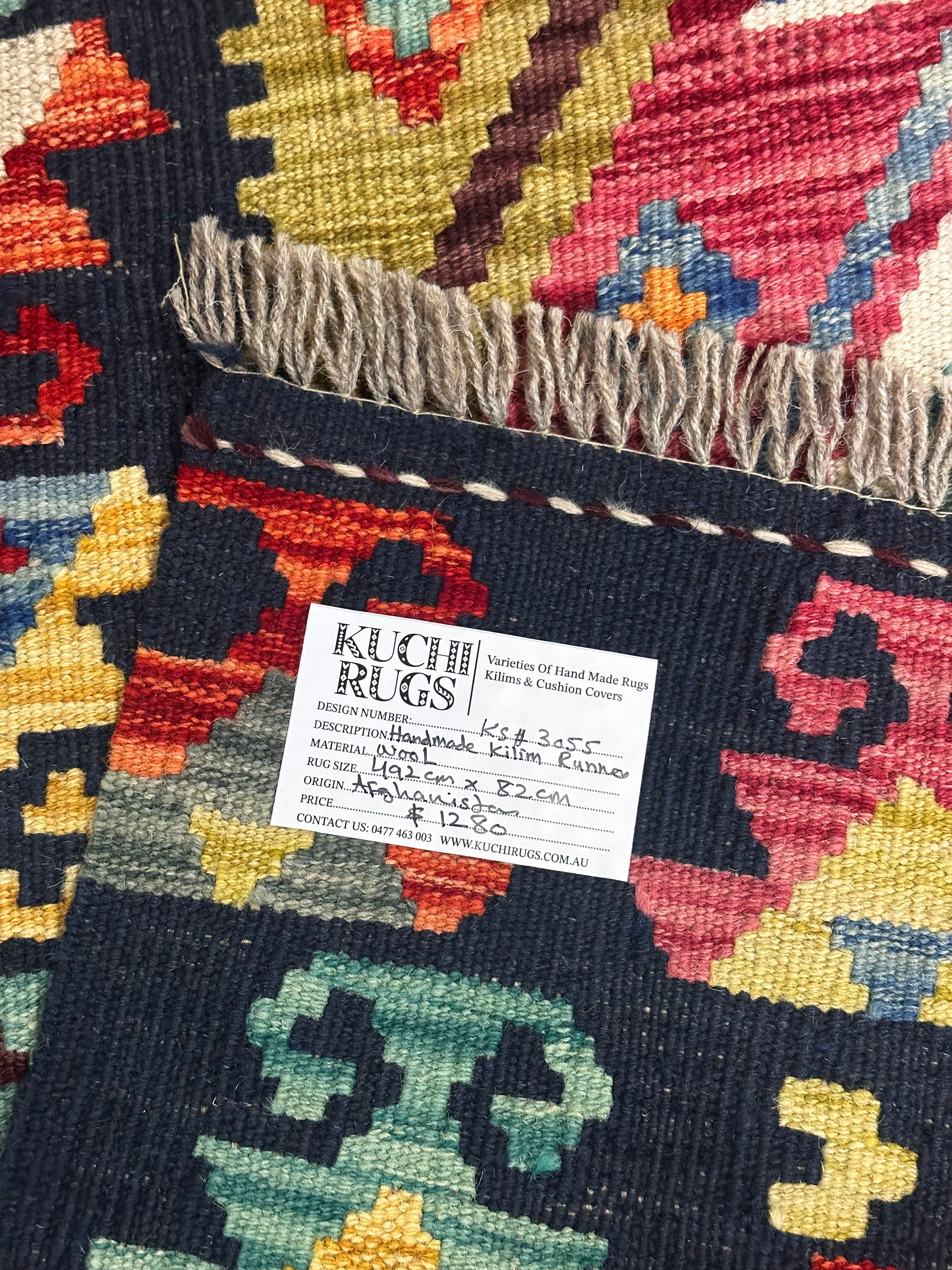 Handmade Afghan Long Kilim Hallway Runner Rug 492 cm x 82 cm KS# 3055
