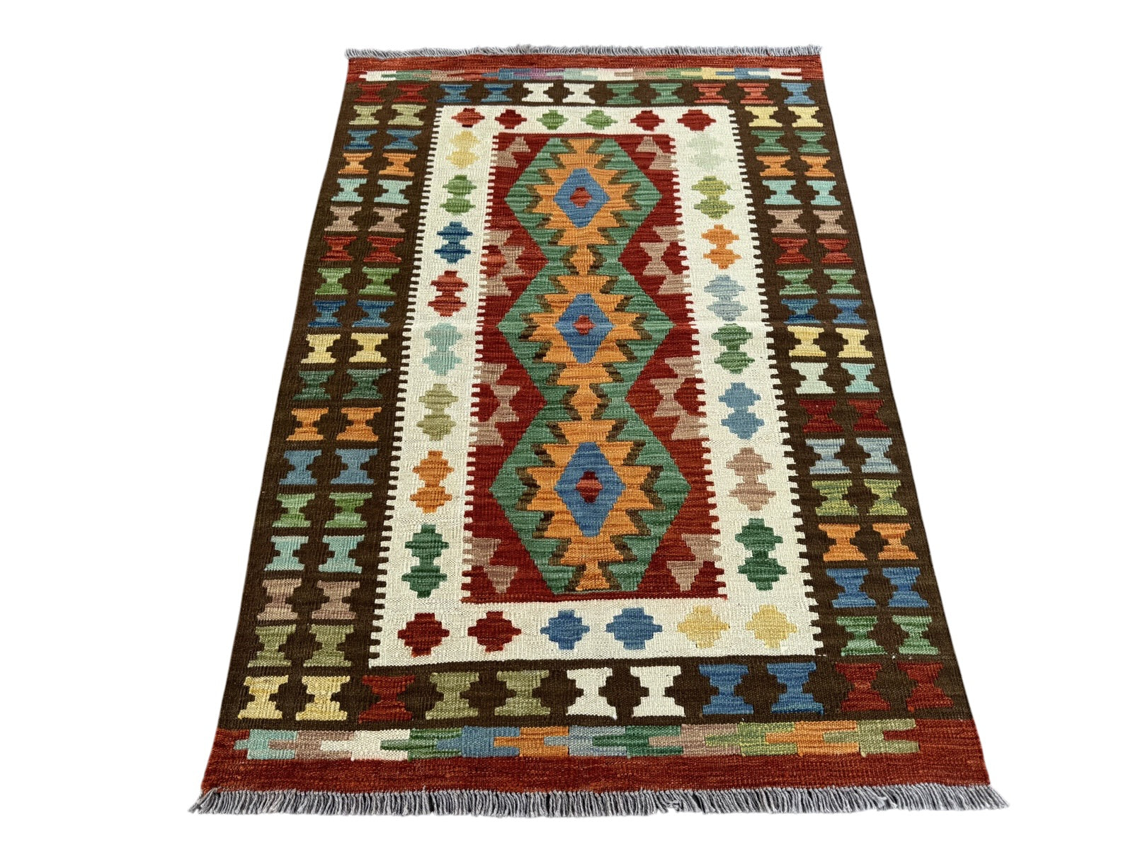 Handmade Afghan Kilim Rug 145 CM x 100 CM Sk#1449
