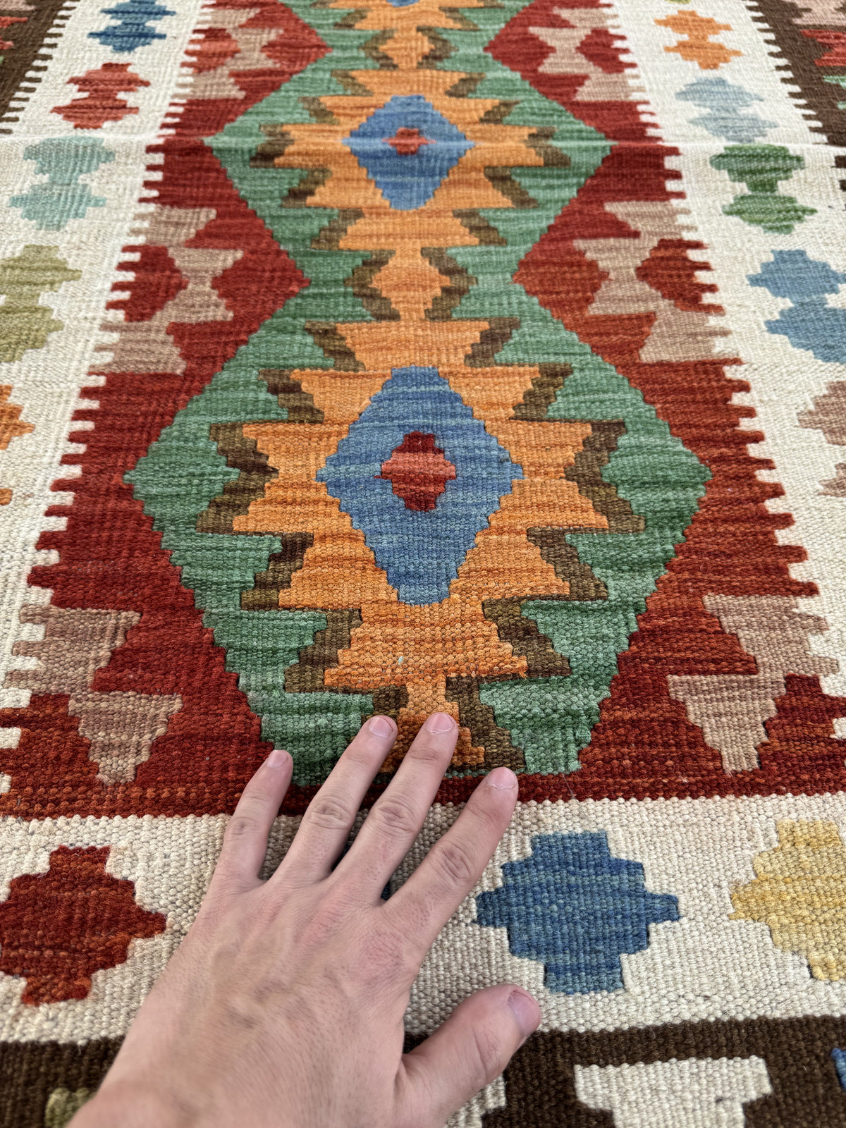 Handmade Afghan Kilim Rug 145 CM x 100 CM Sk#1449