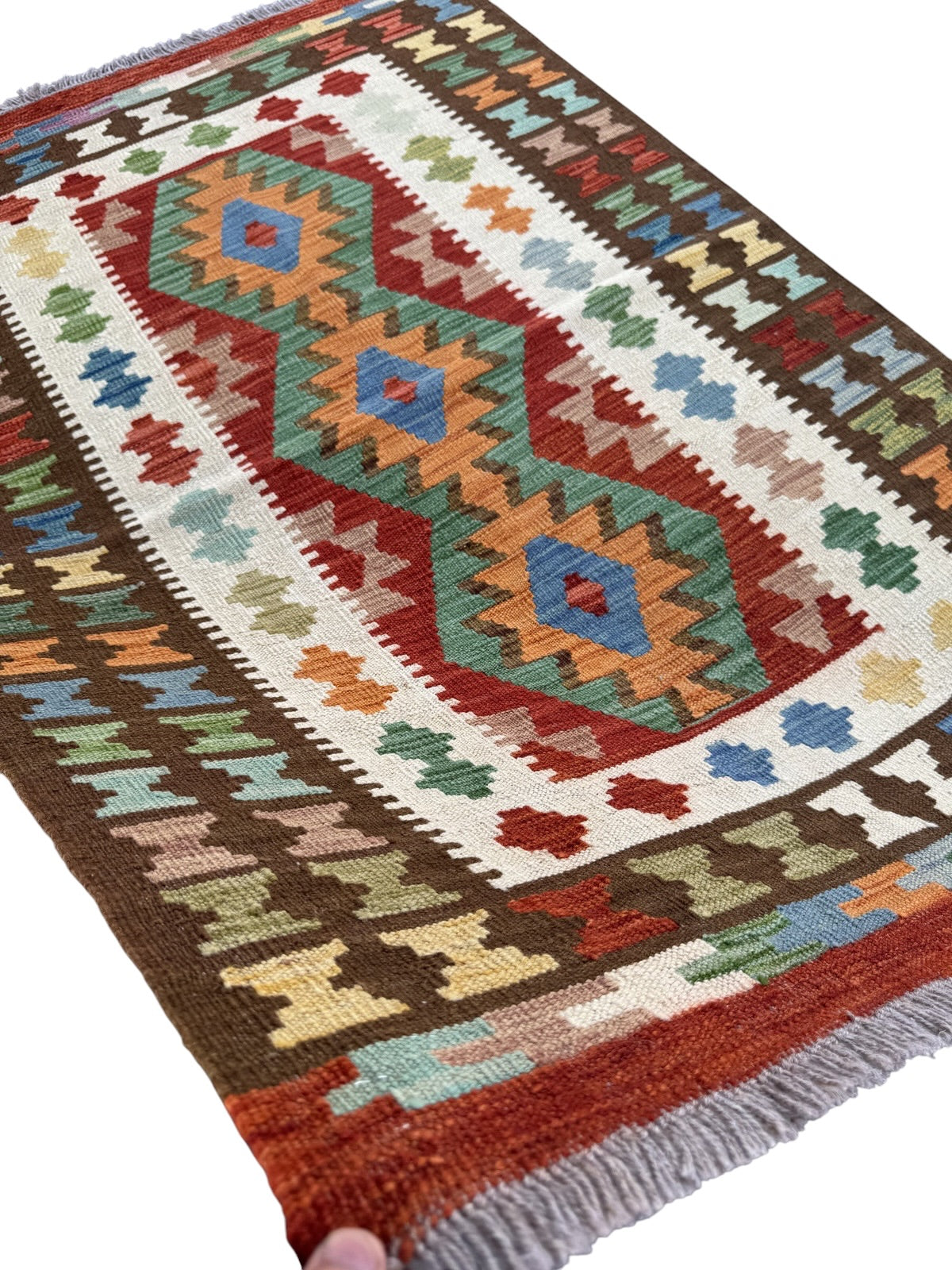Handmade Afghan Kilim Rug 145 CM x 100 CM Sk#1449