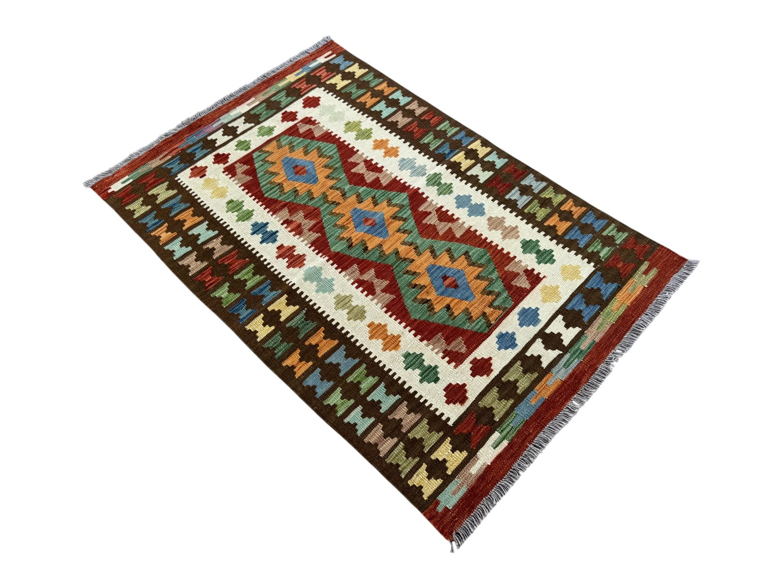 Handmade Afghan Kilim Rug 145 CM x 100 CM Sk#1449