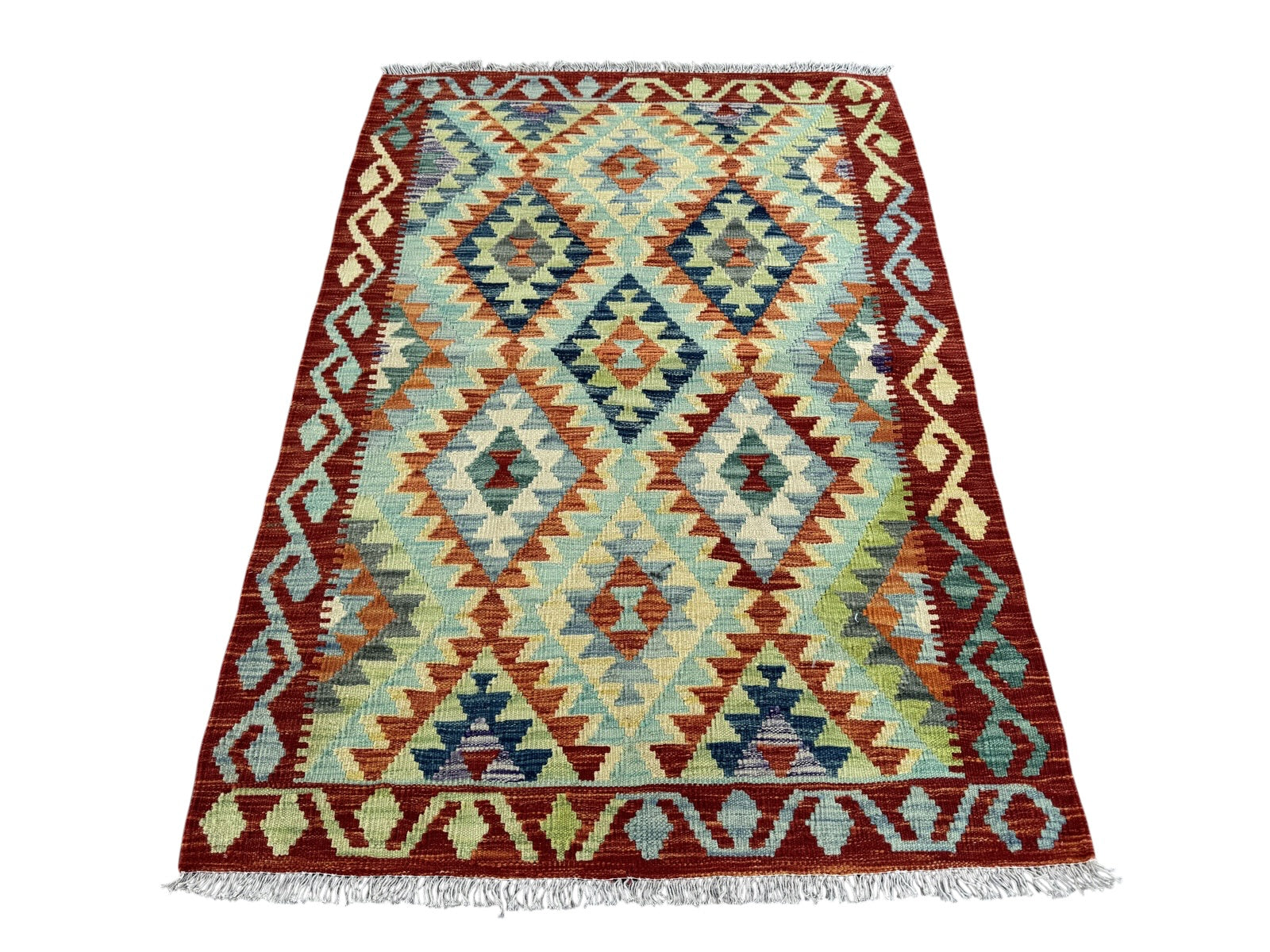 Handmade Afghan Kilim Rug 144 CM x 101 CM Sk#1448