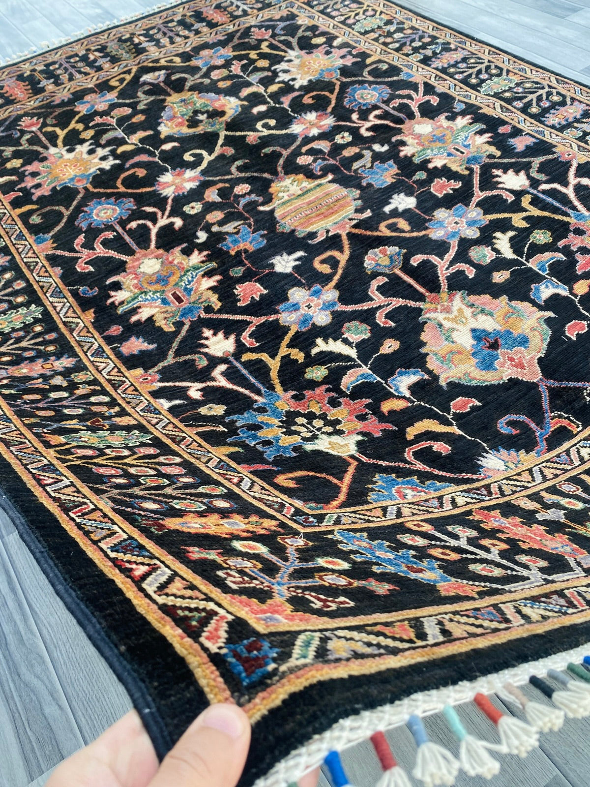 Hand Knotted Chobi Wool Rug  202 CM x 150 CM SK# 1382