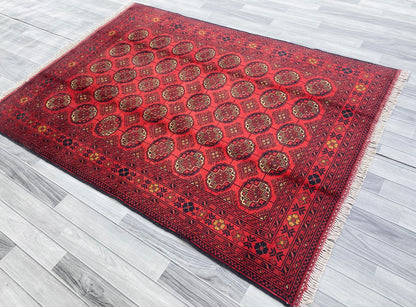 Handmade Afghan Traditional Wool Rug 200CM x 145CM (SS#30)