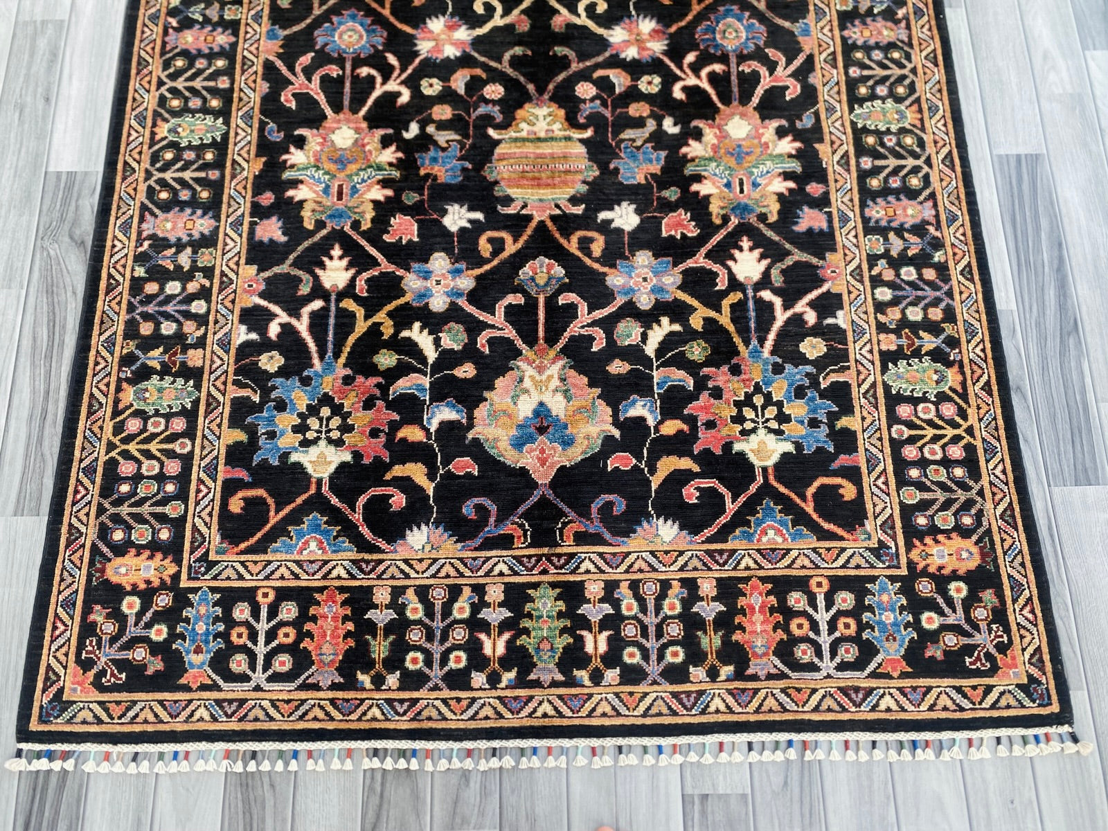 Hand Knotted Chobi Wool Rug  202 CM x 150 CM SK# 1382