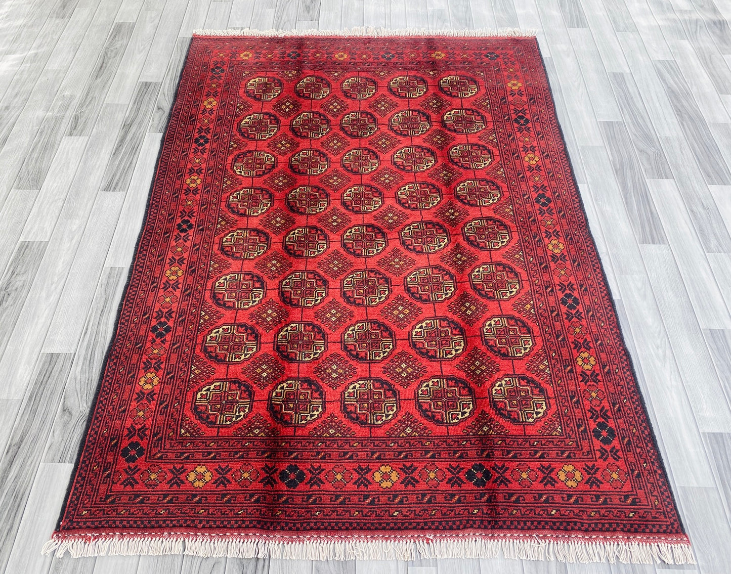 Handmade Afghan Traditional Wool Rug 200CM x 145CM (SS#30)