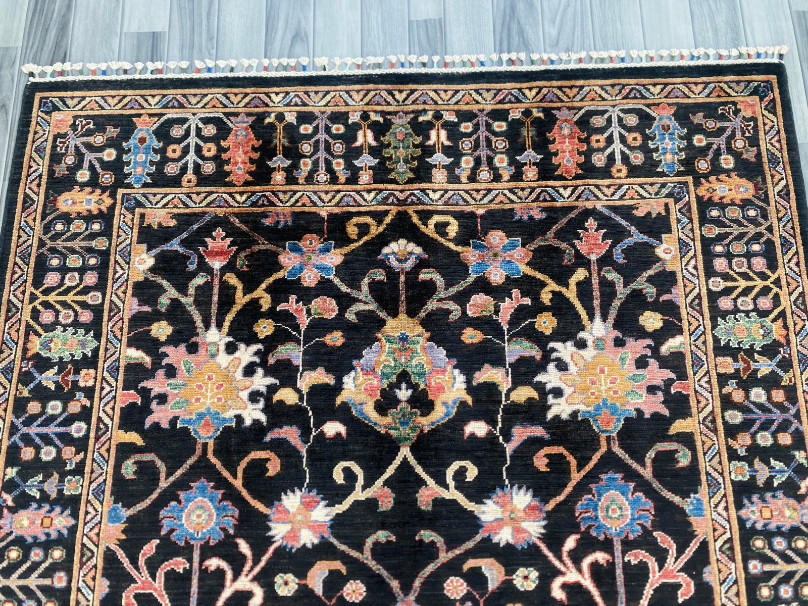 Hand Knotted Chobi Wool Rug  202 CM x 150 CM SK# 1382