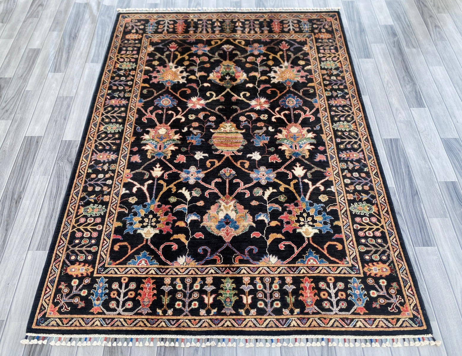 Hand Knotted Chobi Wool Rug  202 CM x 150 CM SK# 1382