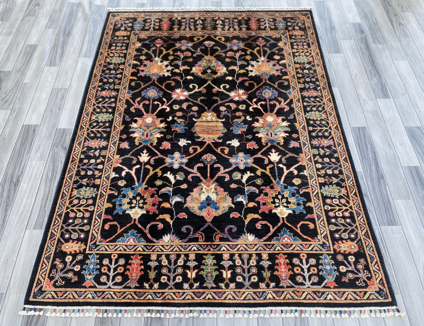Hand Knotted Chobi Wool Rug | 202 CM x 150 CM SK# 1382