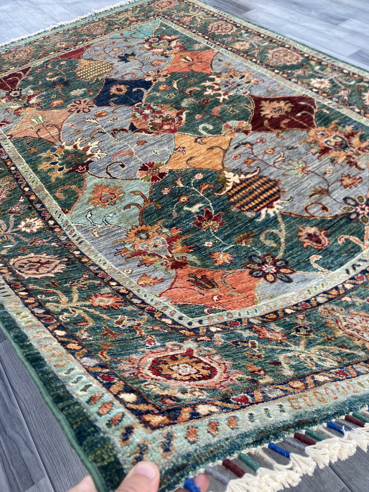 Hand Knotted Chobi Wool Rug 206 CM x 148 CM SK#1376