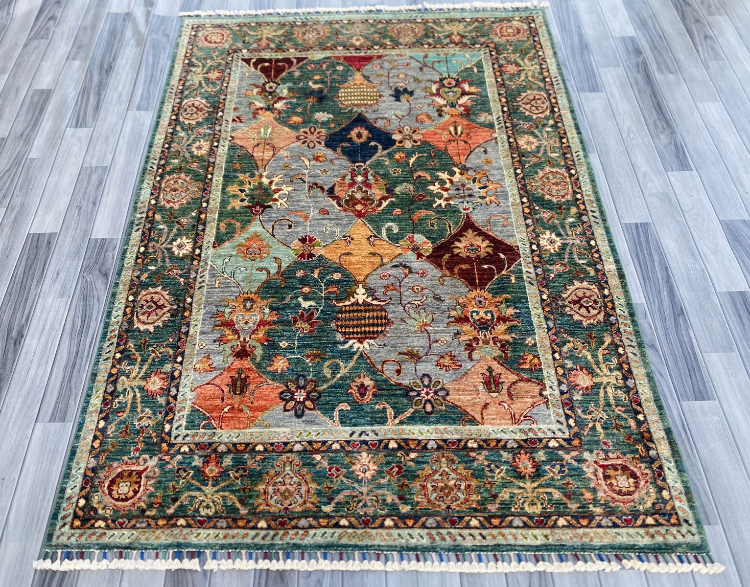 Hand Knotted Chobi Wool Rug 206 CM x 148 CM SK#1376