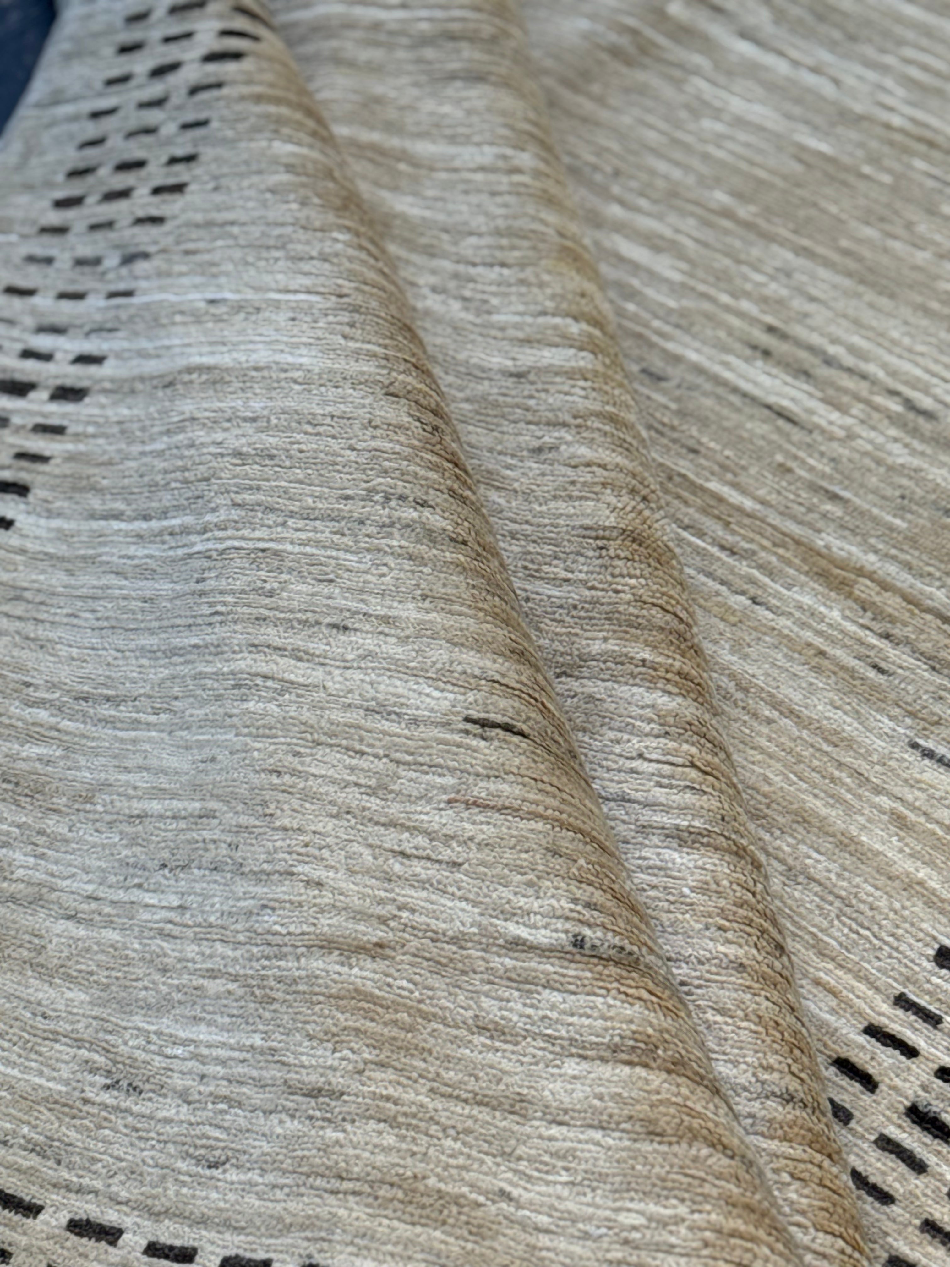 Handmade Afghan Modern Cream Rug, 225 x 145 CM