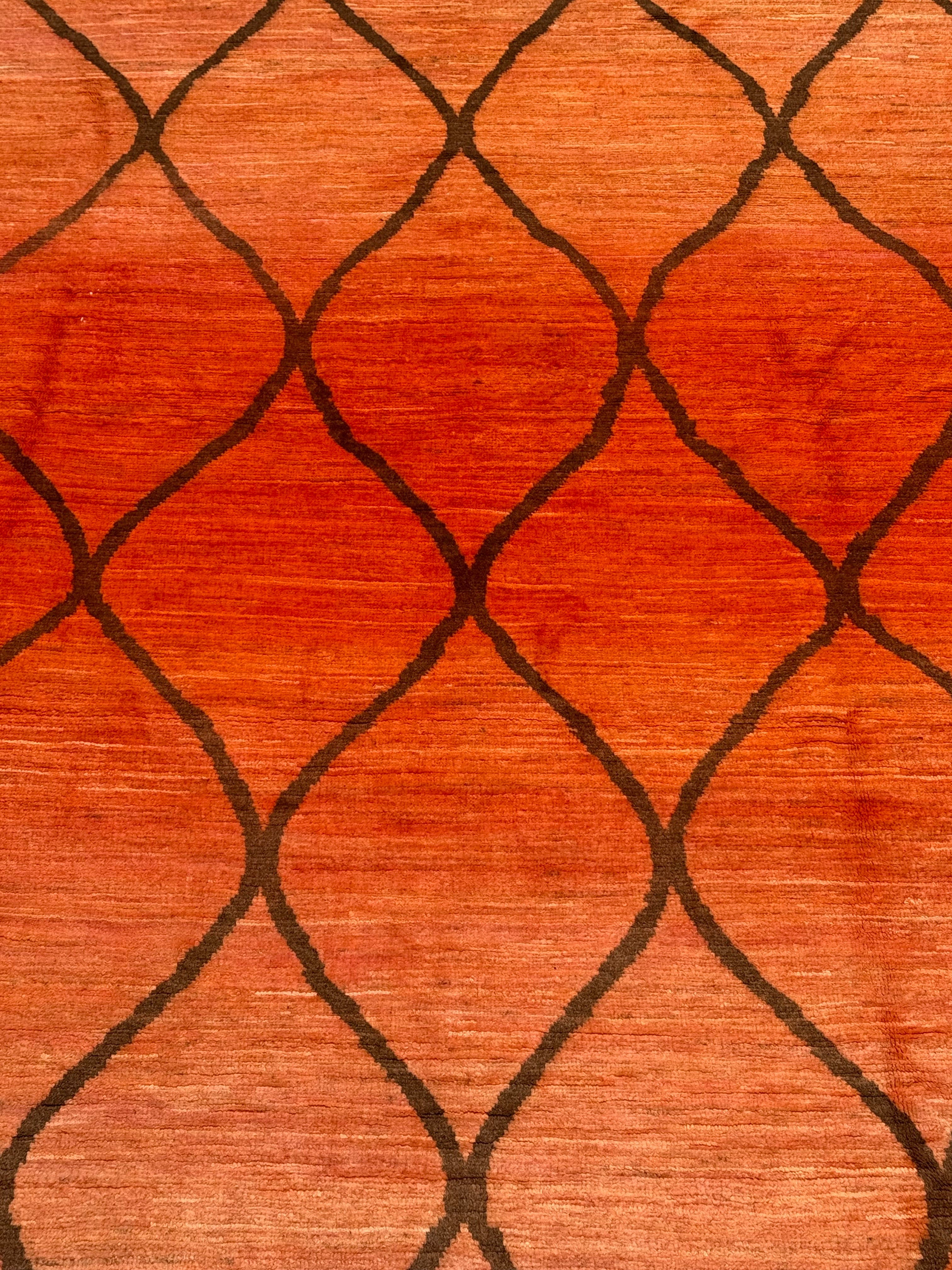 Handmade Sunset Orange Modern Wool Rug, 200 CM x 150 CM