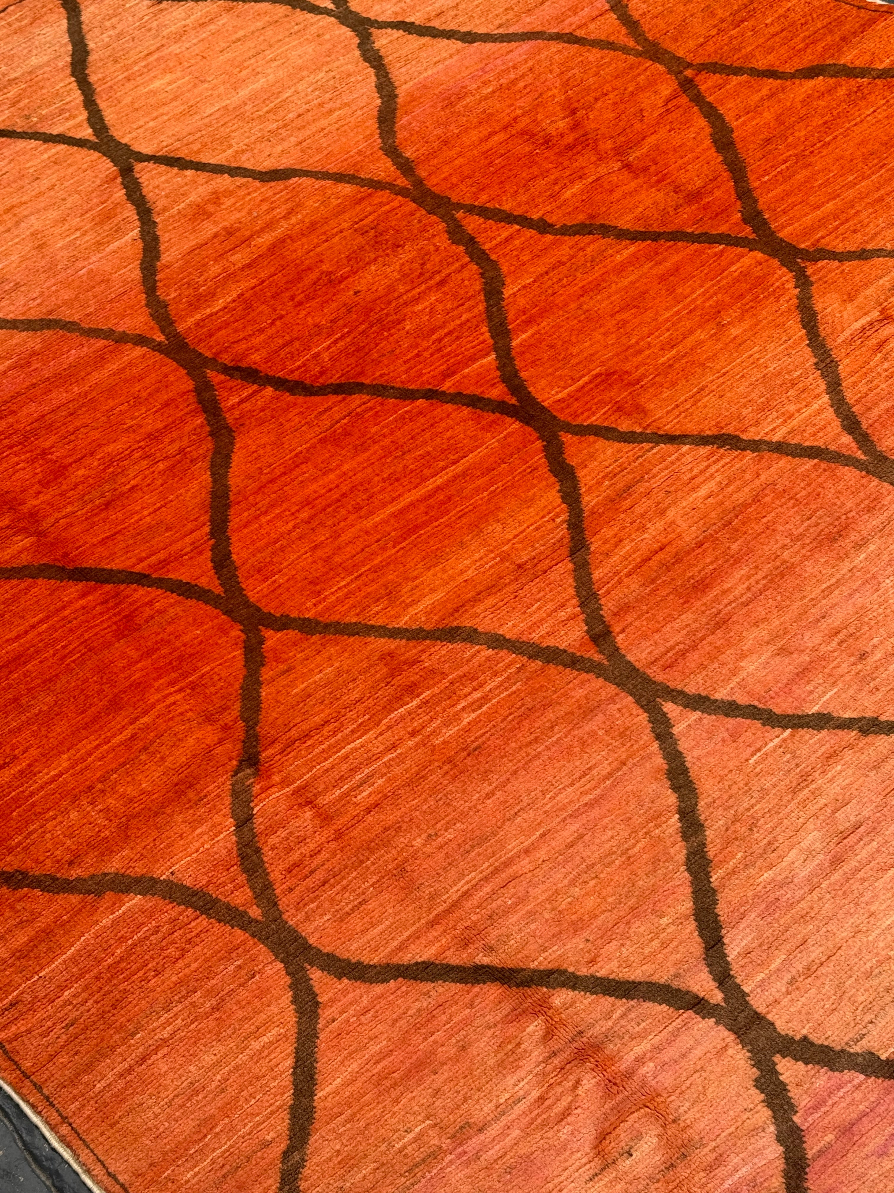Handmade Sunset Orange Modern Wool Rug, 200 CM x 150 CM