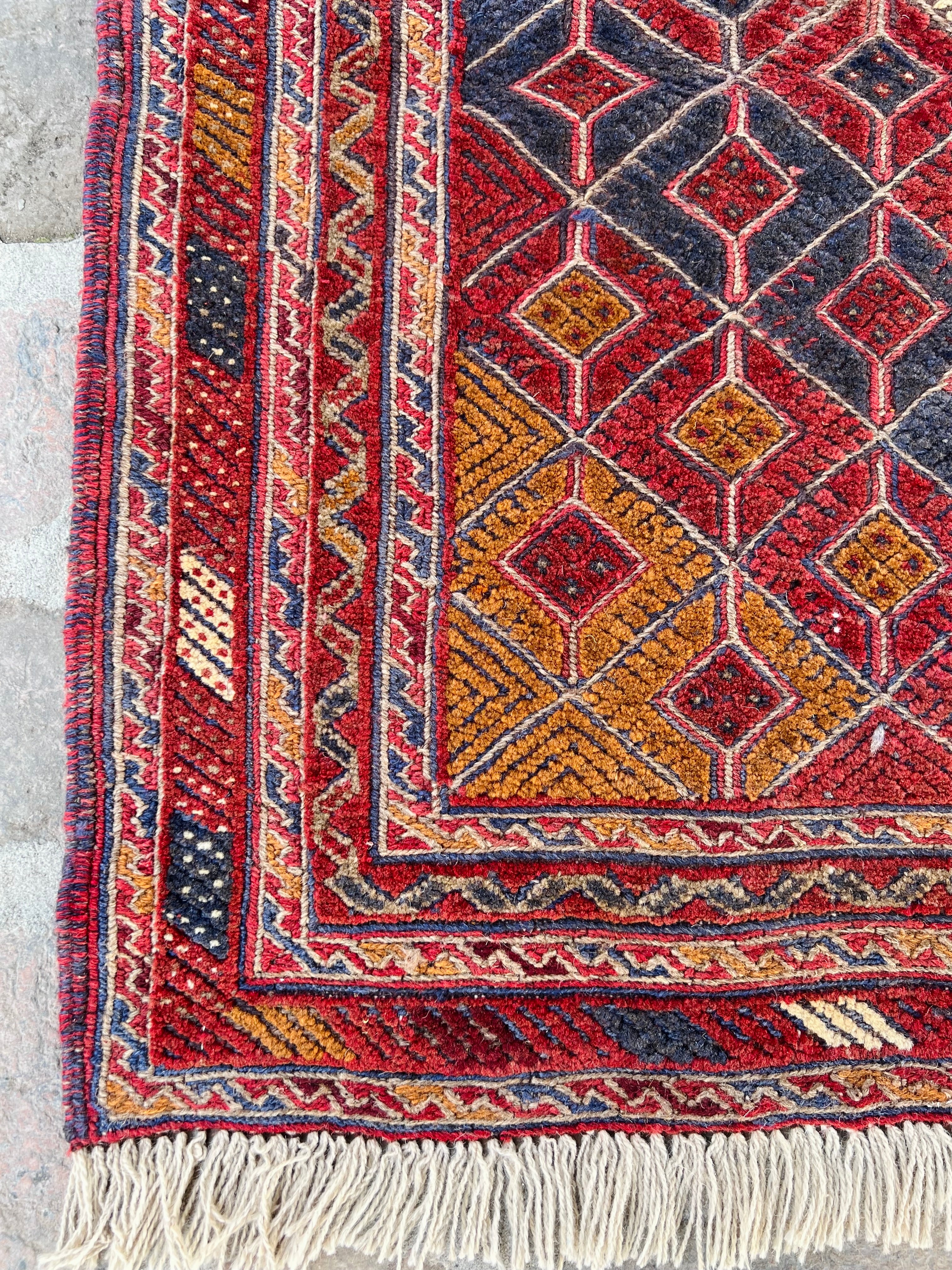 Handmade Afghan Tribal Meshwani Rug 195 CM x 163 CM KAB# 10373