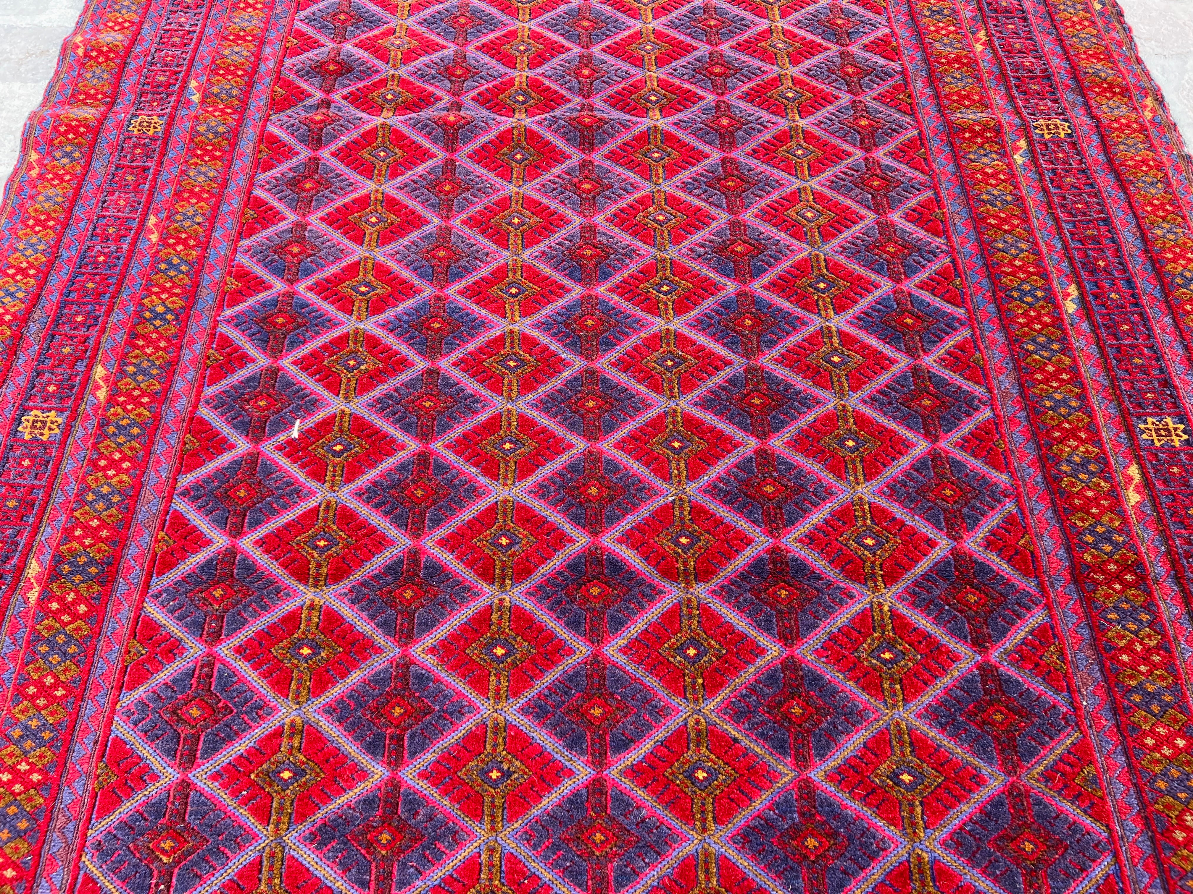 Handmade Afghan Tribal Meshwani Rug 195 CM x 145 CM KAB# 10390
