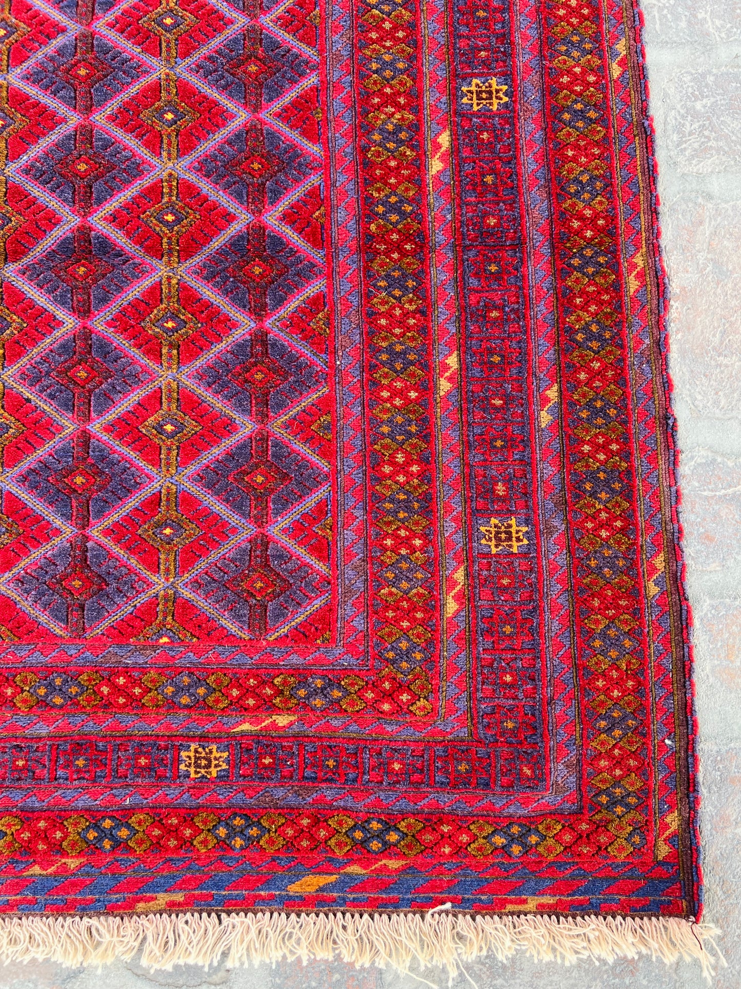 Handmade Afghan Tribal Meshwani Rug 195 CM x 145 CM( KAB# 10390)