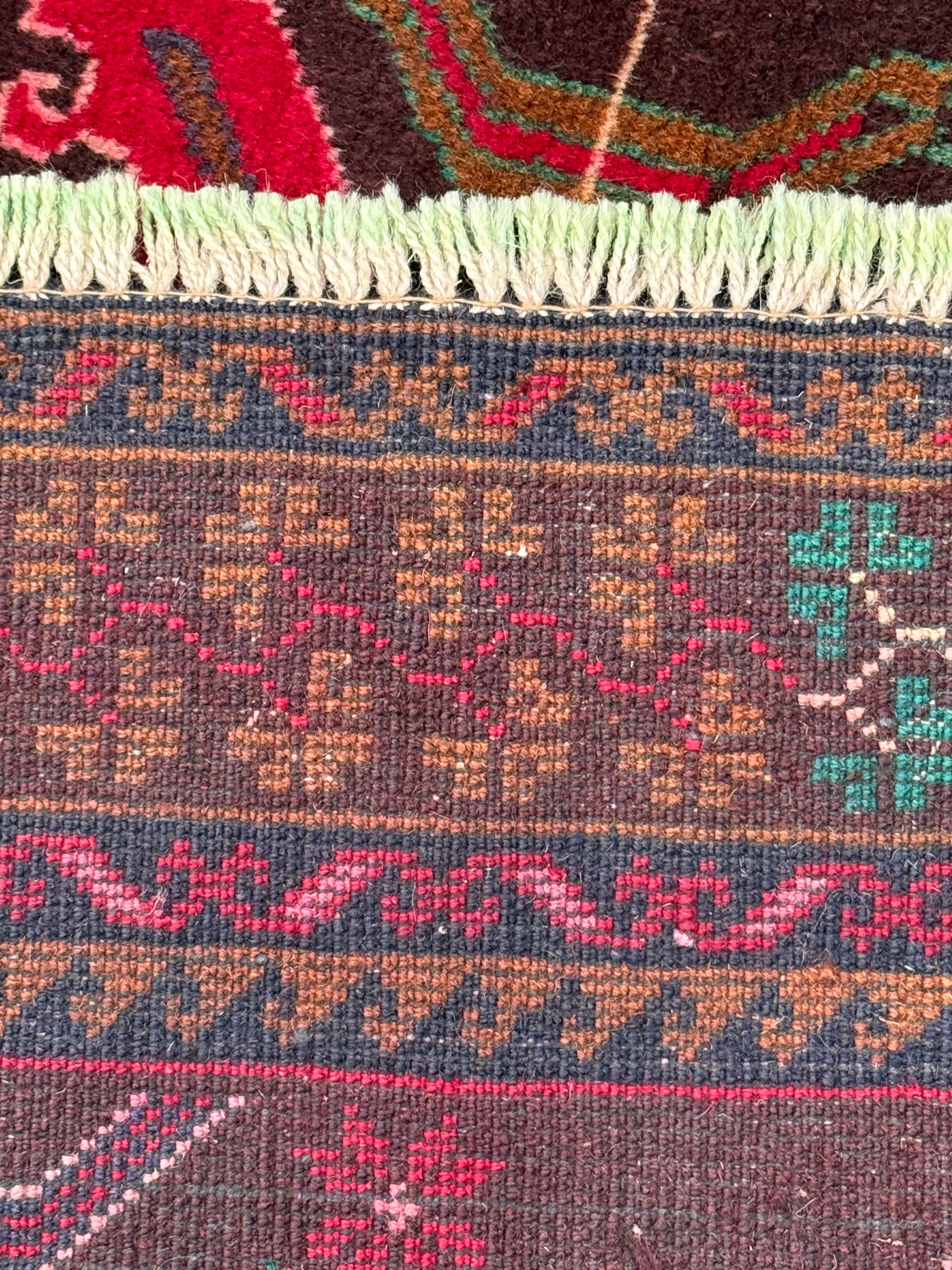 Handmade Afghan Traditional Balochi Rug 205CM x 110 CM SK#2037