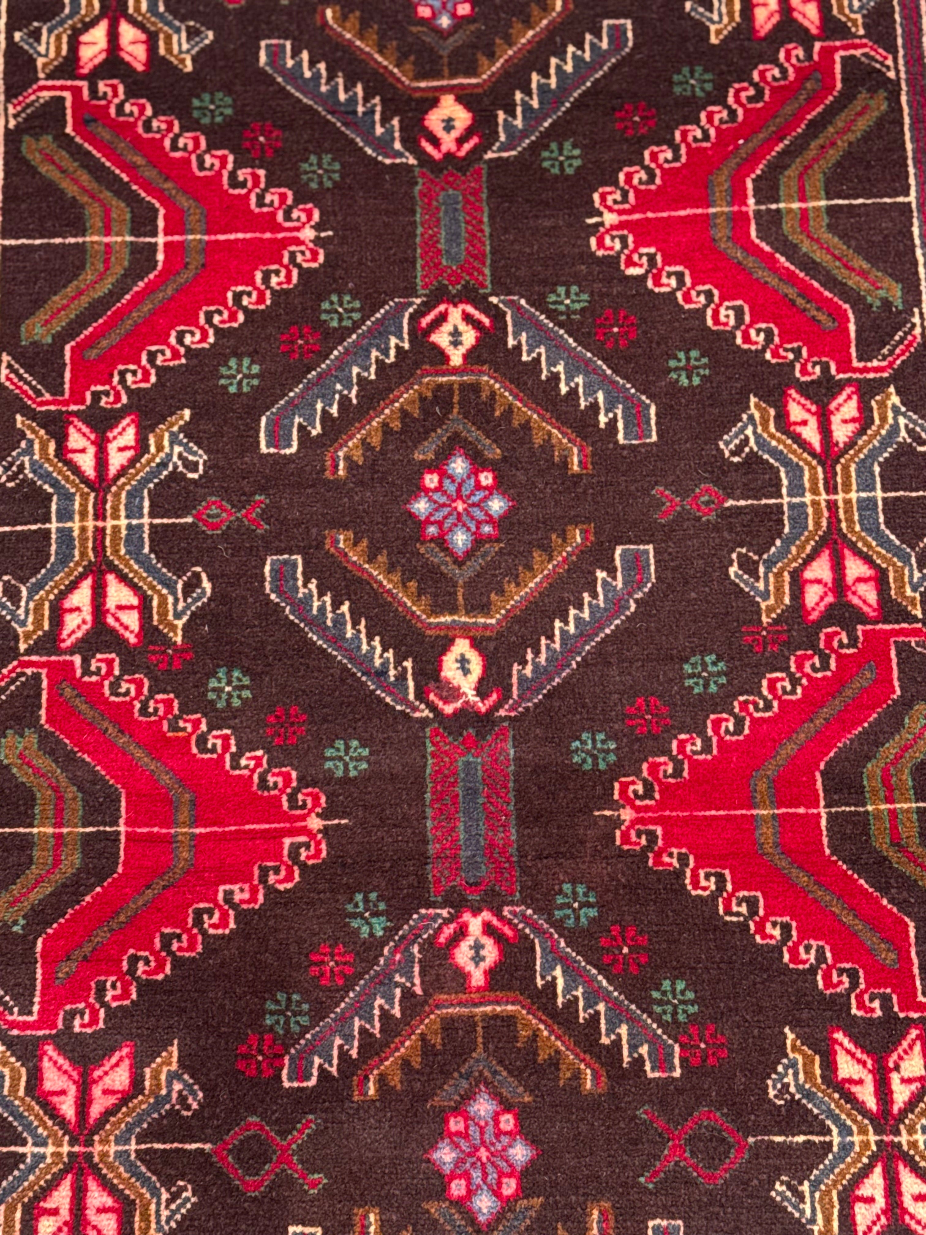 Handmade Afghan Traditional Balochi Rug 205CM x 110 CM SK#2037