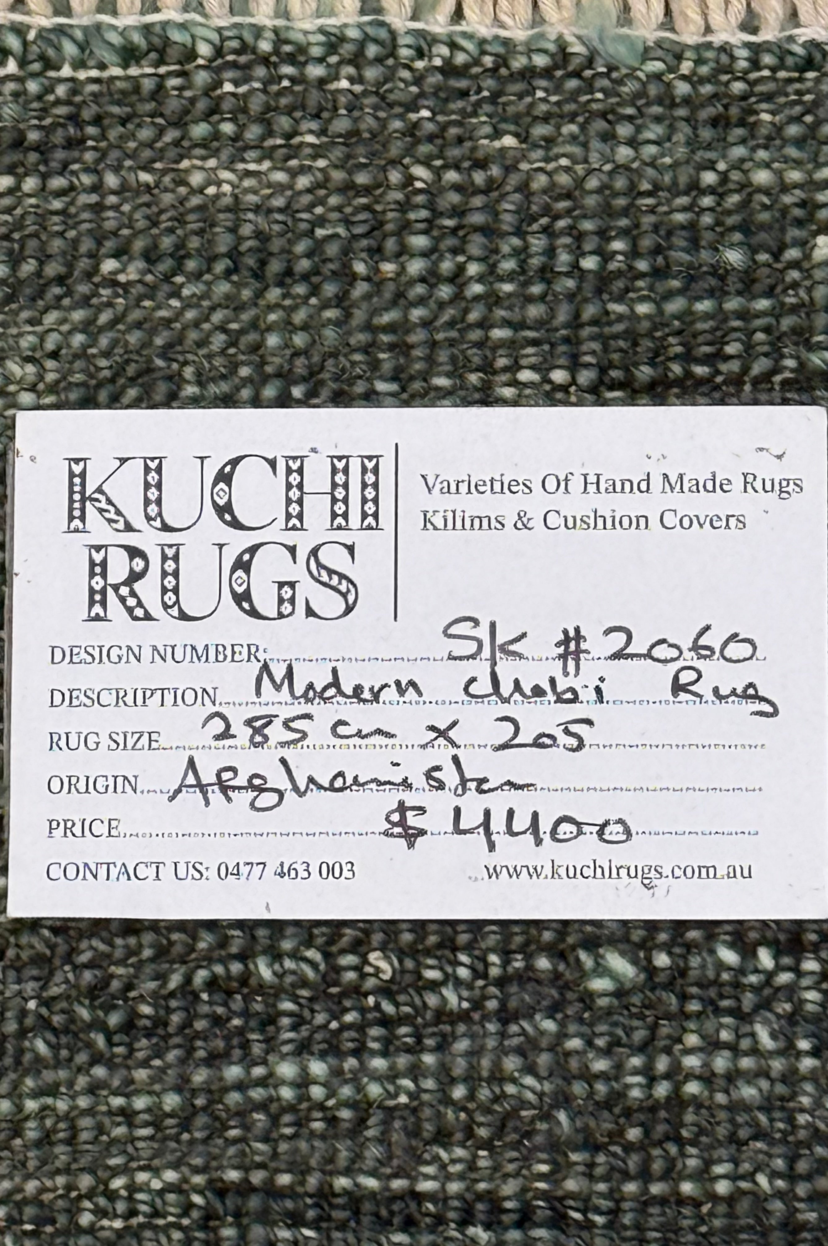 Handmade Green modern Rug, 285 CM x 205 CM