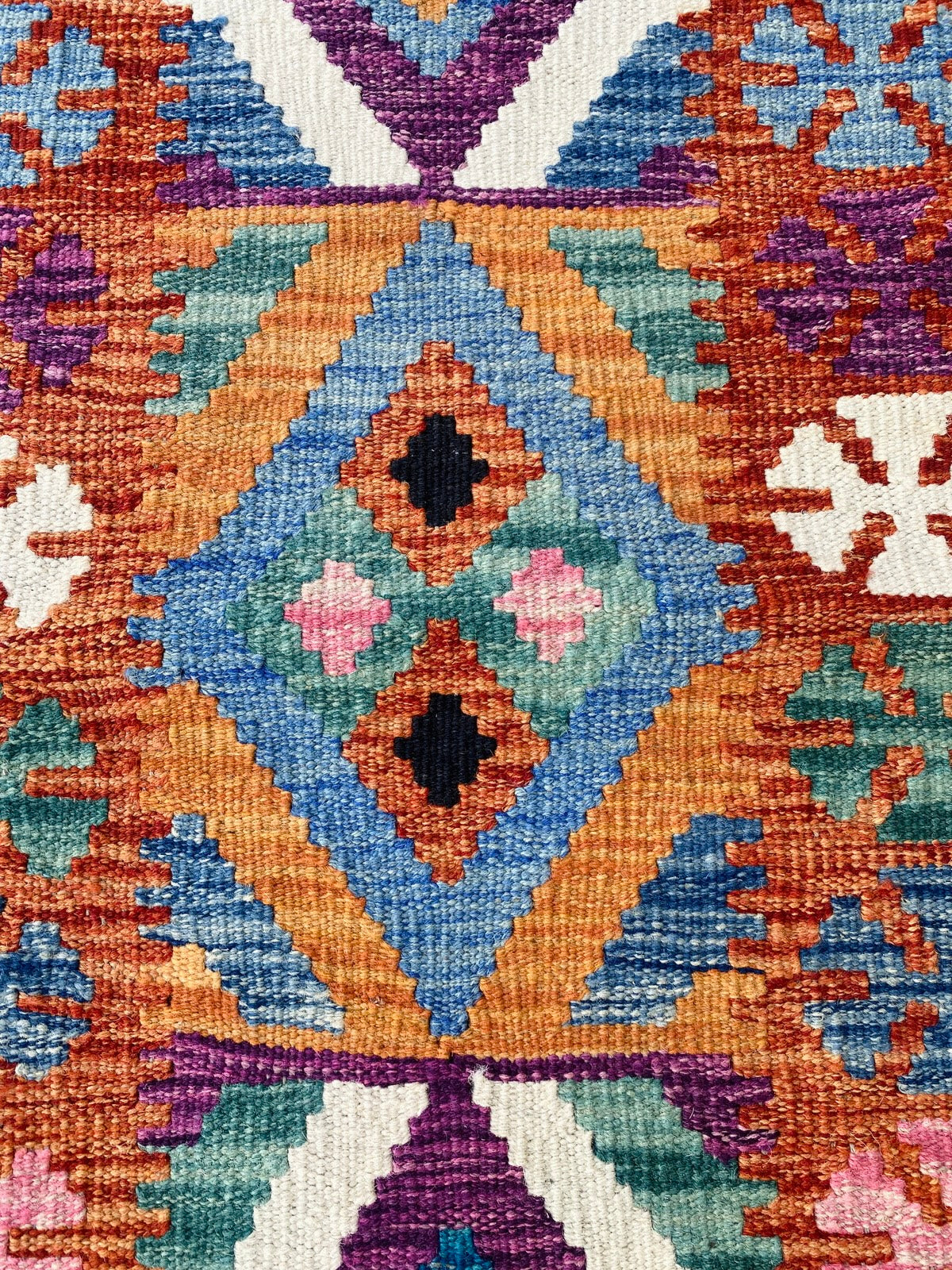 Handmade Afghan Chobi Kilim Hallway Runner Rug 199 CM x 73 CM ( SS # 100)