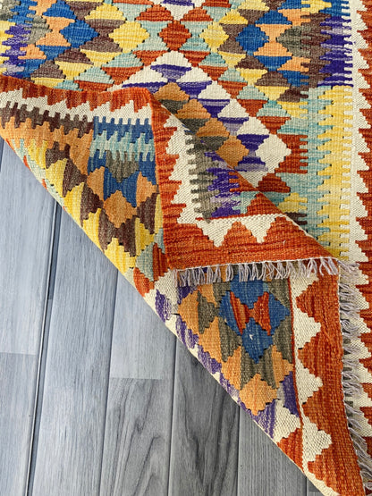 Handmade Afghan Chobi Kilim Hallway Runner Rug 201 CM x 71 CM ( SS # 101)