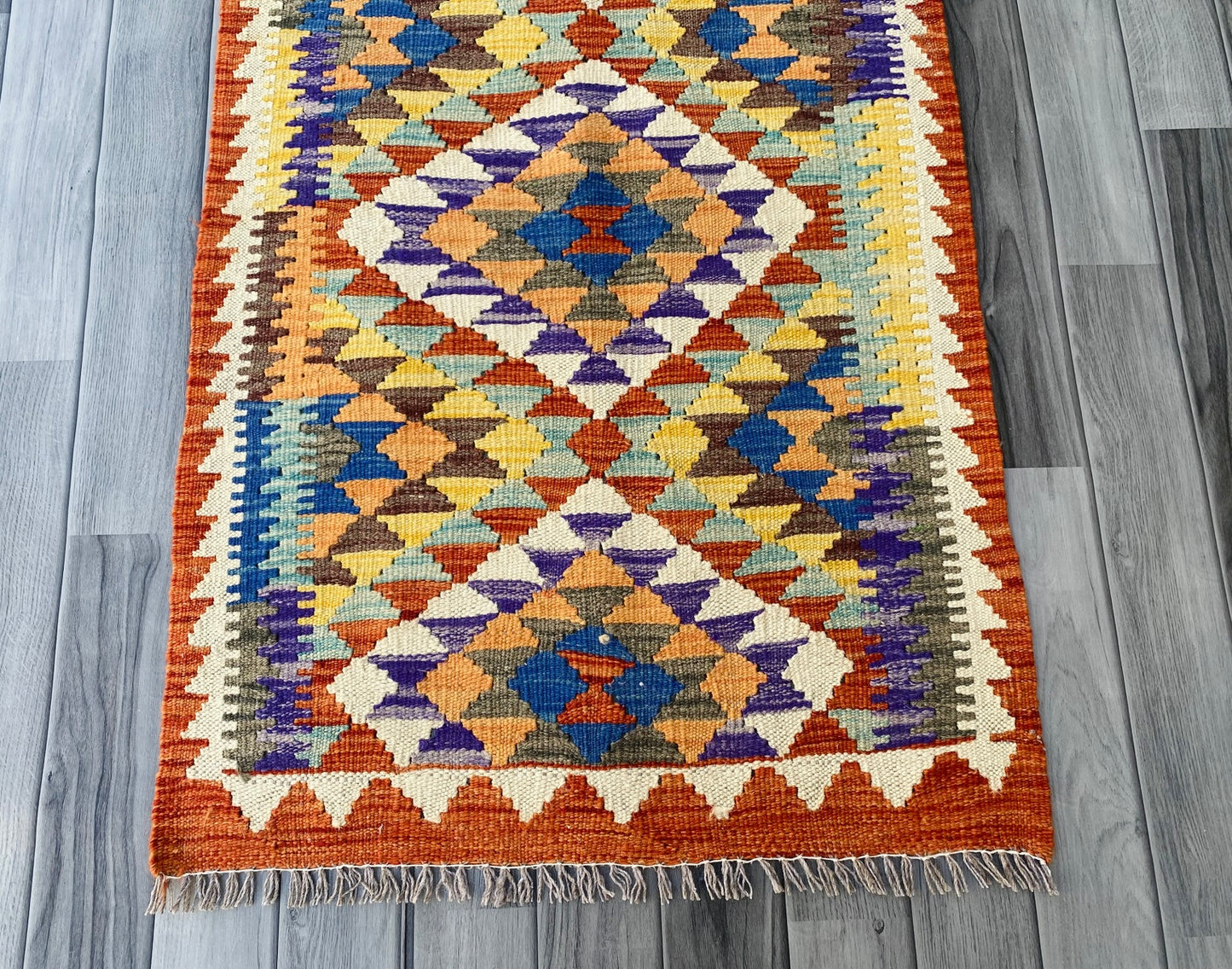 Handmade Afghan Chobi Kilim Hallway Runner Rug 201 CM x 71 CM ( SS # 101)