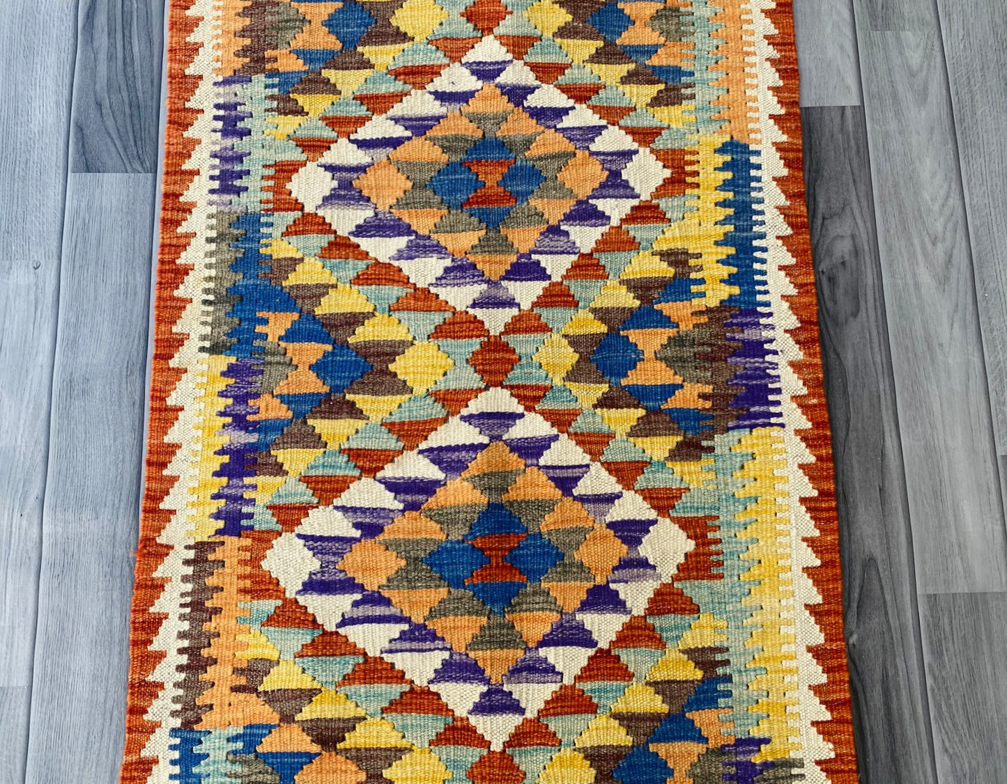 Handmade Afghan Chobi Kilim Hallway Runner Rug 201 CM x 71 CM ( SS # 101)