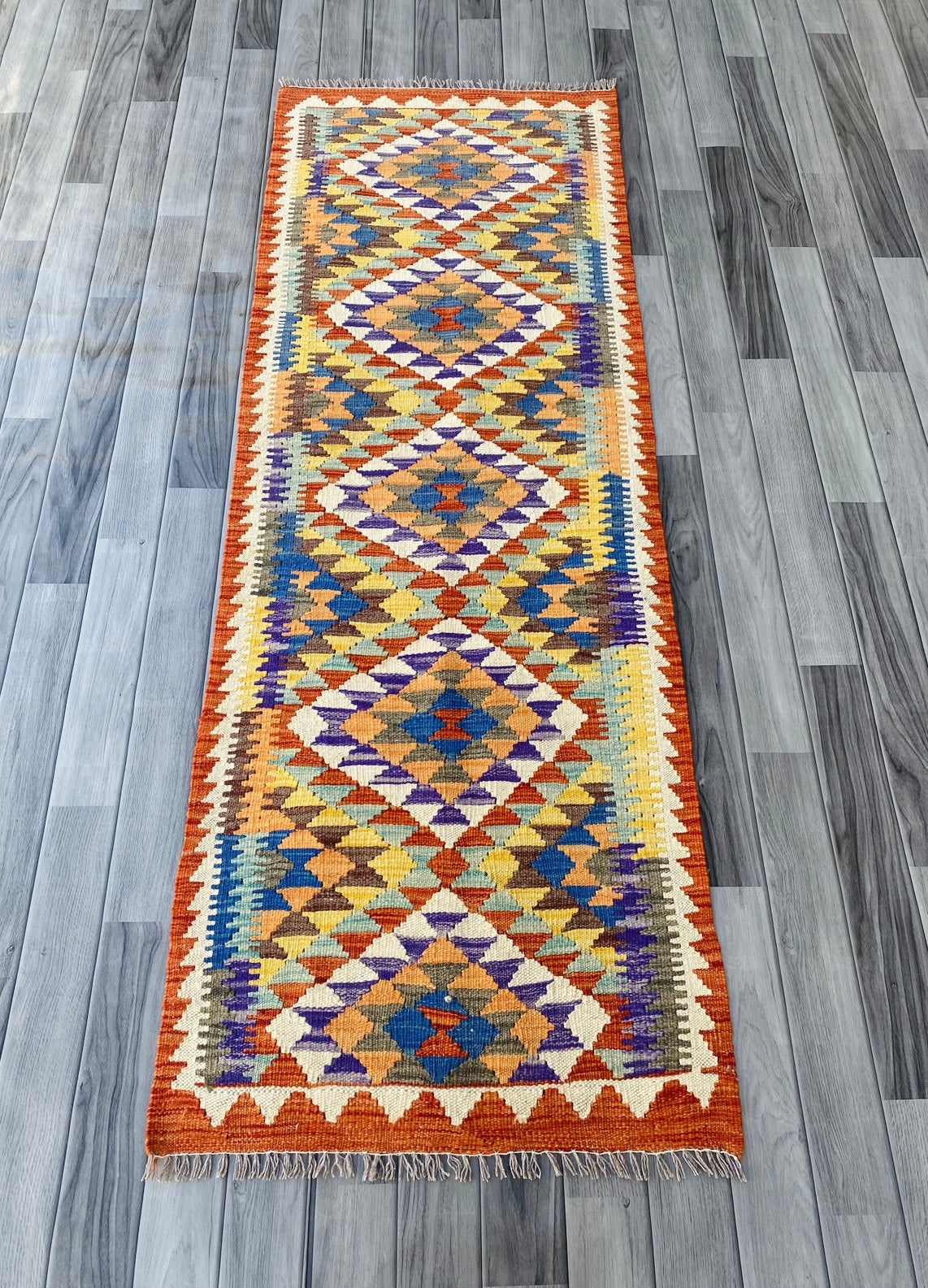 Handmade Afghan Chobi Kilim Hallway Runner Rug 201 CM x 71 CM ( SS # 101)
