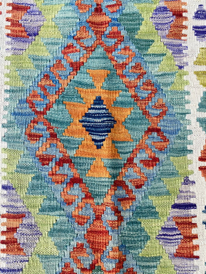 Handmade Afghan Chobi Kilim Hallway Runner Rug 200 CM x 71 CM ( SS # 97)