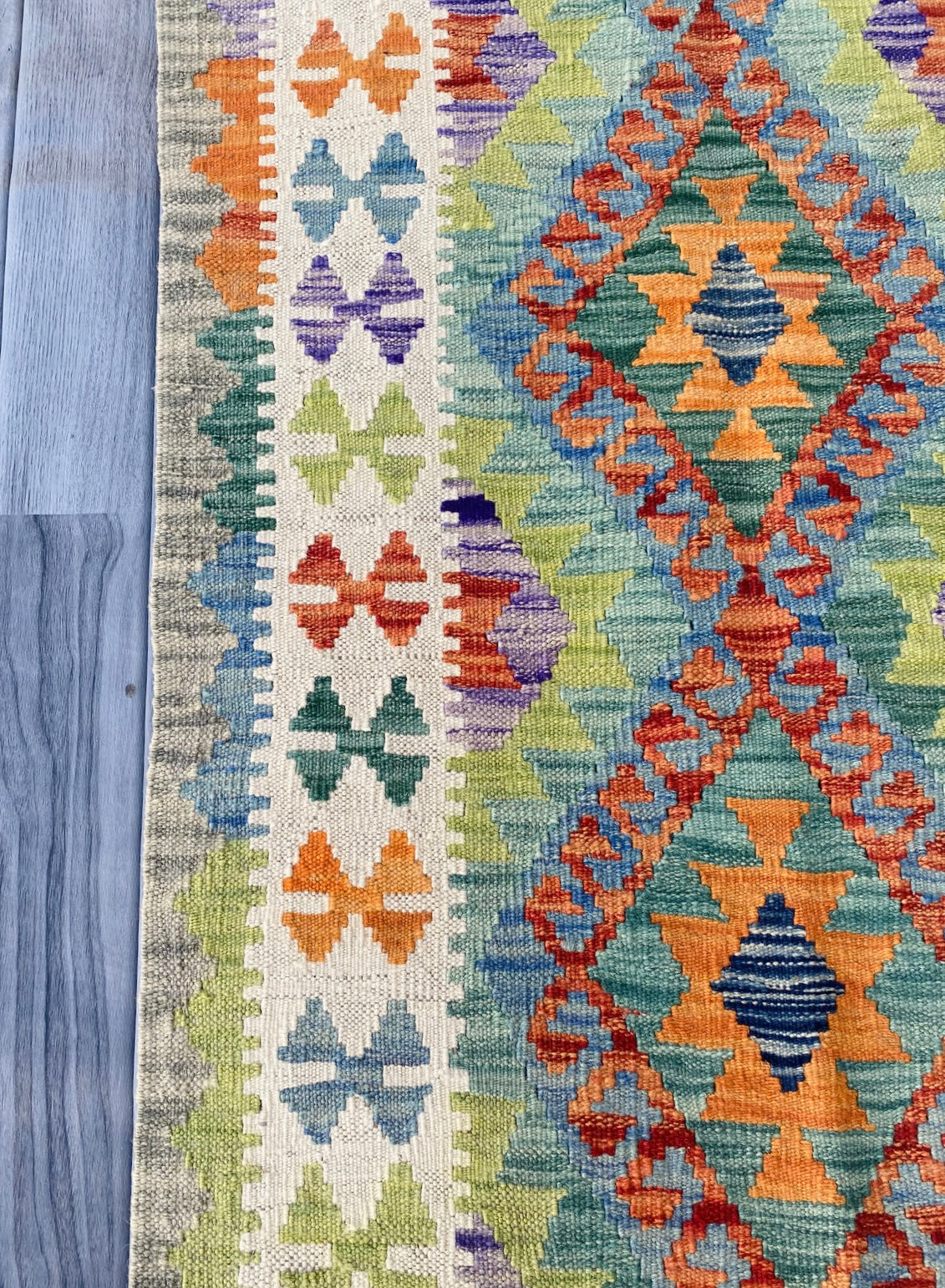 Handmade Afghan Chobi Kilim Hallway Runner Rug 200 CM x 71 CM ( SS # 97)