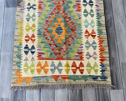 Handmade Afghan Chobi Kilim Hallway Runner Rug 200 CM x 71 CM ( SS # 97)