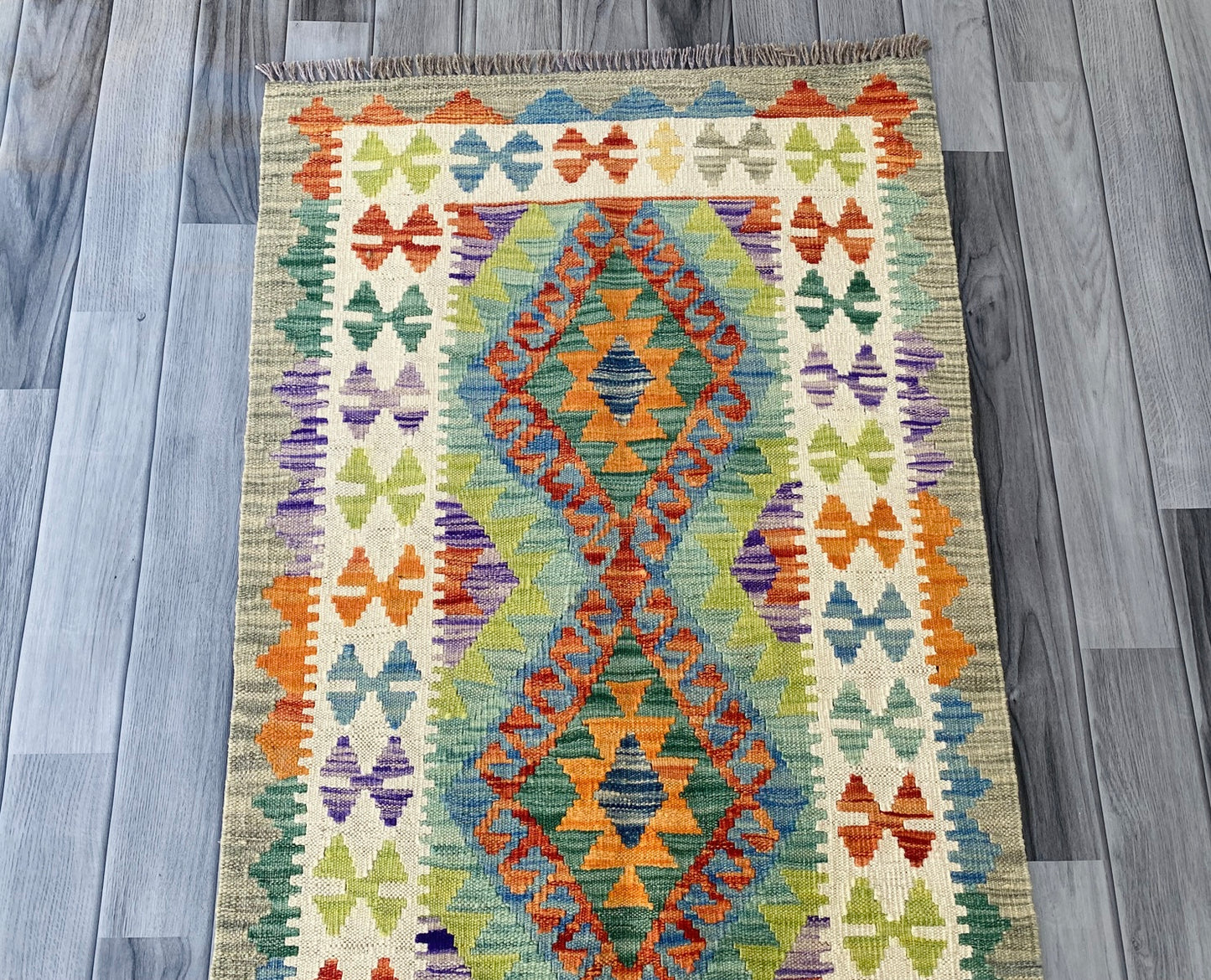 Handmade Afghan Chobi Kilim Hallway Runner Rug 200 CM x 71 CM ( SS # 97)