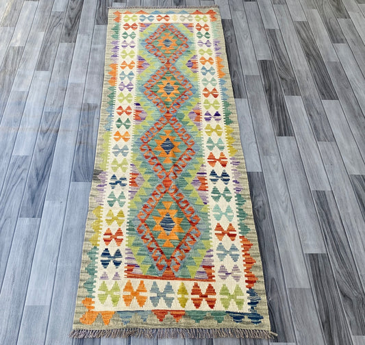 Handmade Afghan Chobi Kilim Hallway Runner Rug 200 CM x 71 CM ( SS # 97)