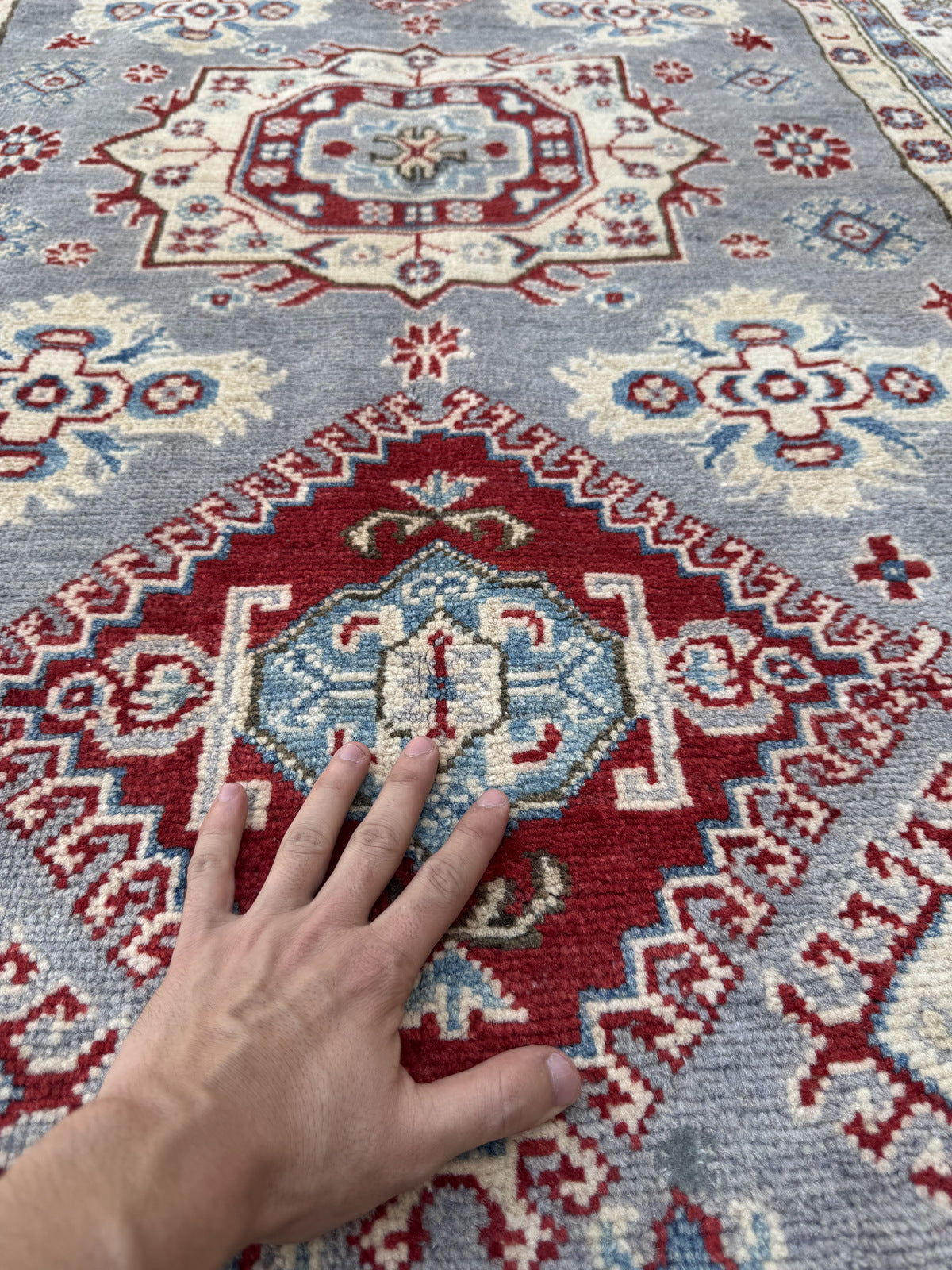 Handmade Afghan Kazak wool  Rug 216 CM x 140 CM SK#1521